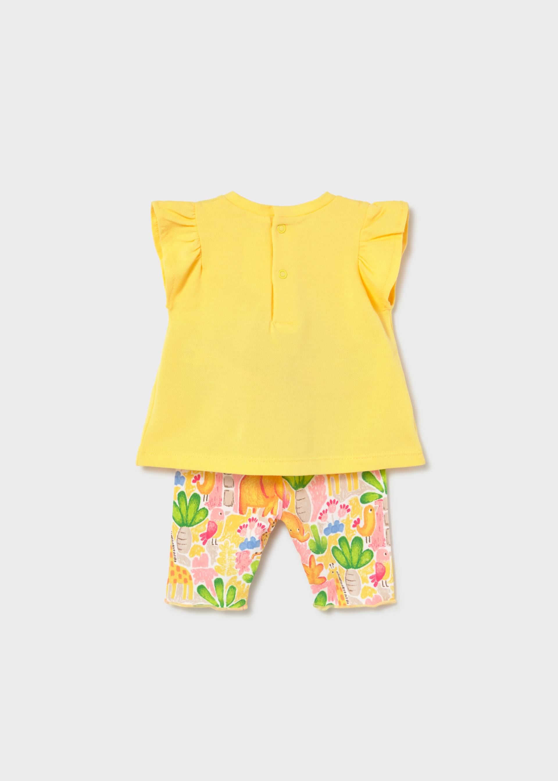 Completo leggings stampato e maglietta  neonata