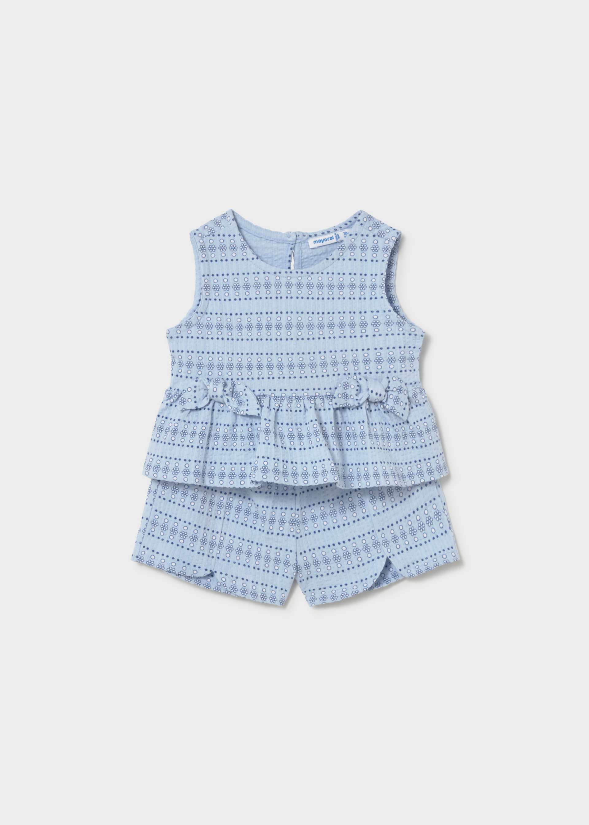 Completo con bermuda e top fiori neonata