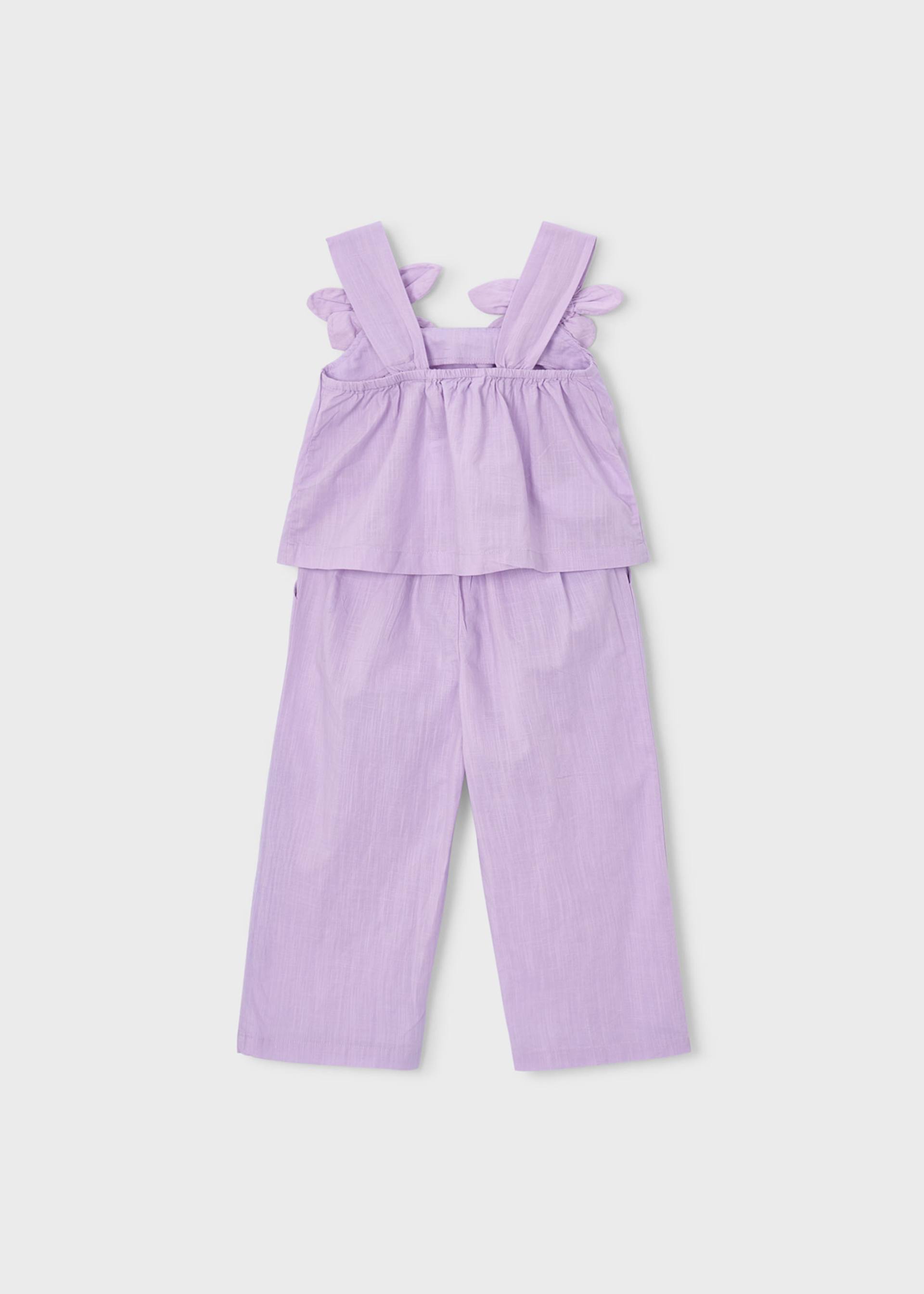 Conjunto pantalón largo y blusa flores niña