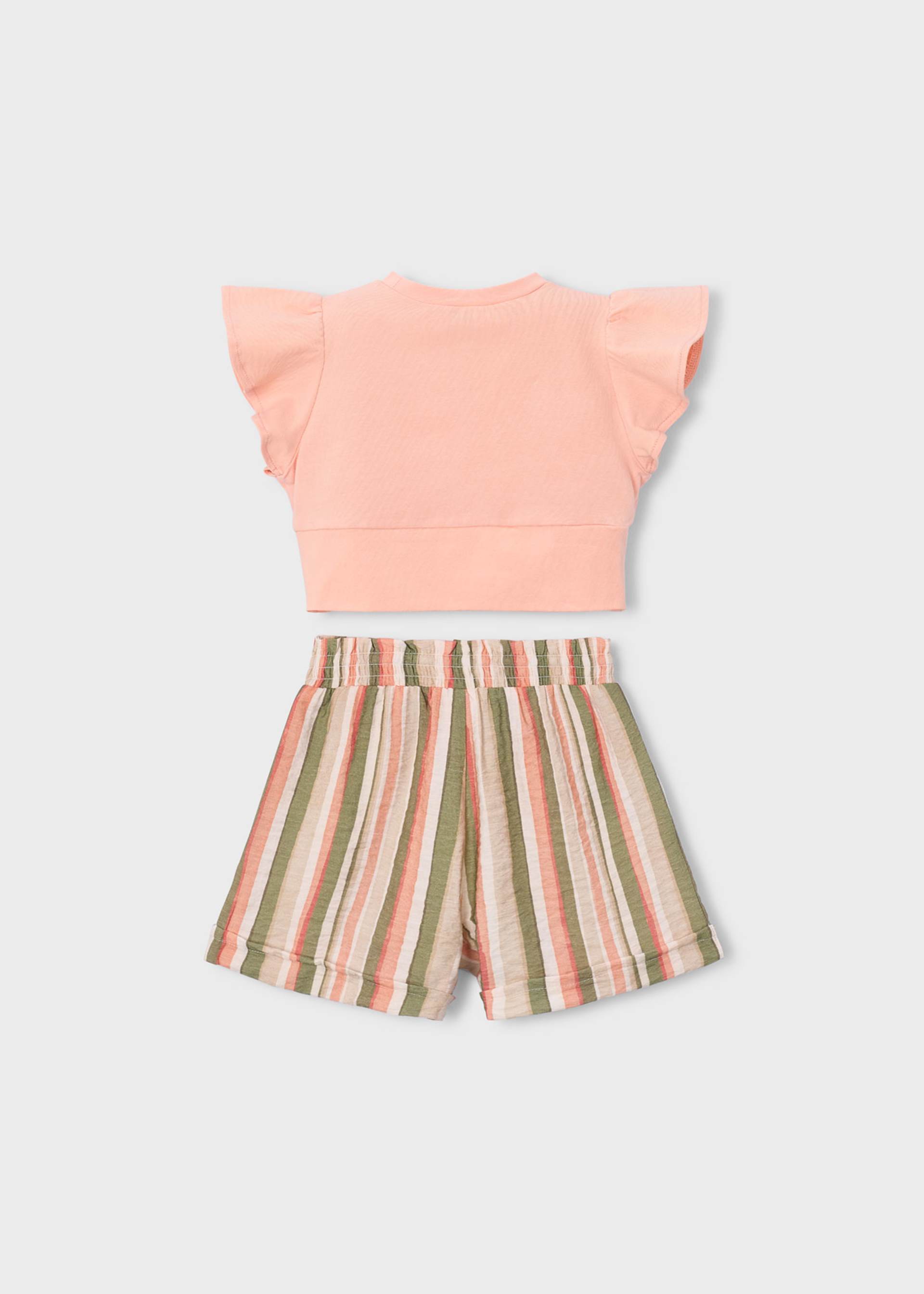 Ensemble short rayé et t-shirt fille