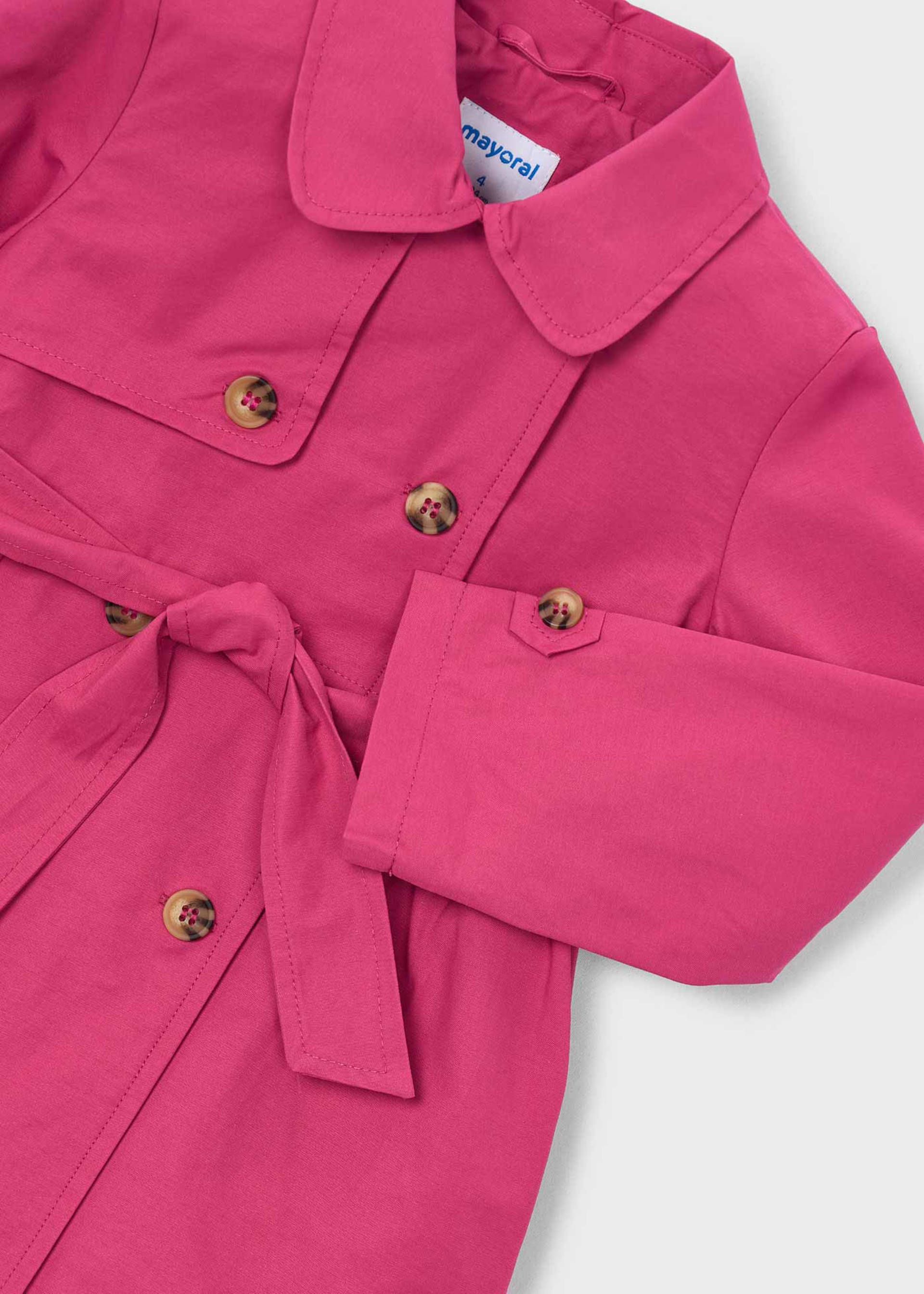 Trench coat with belt for girls