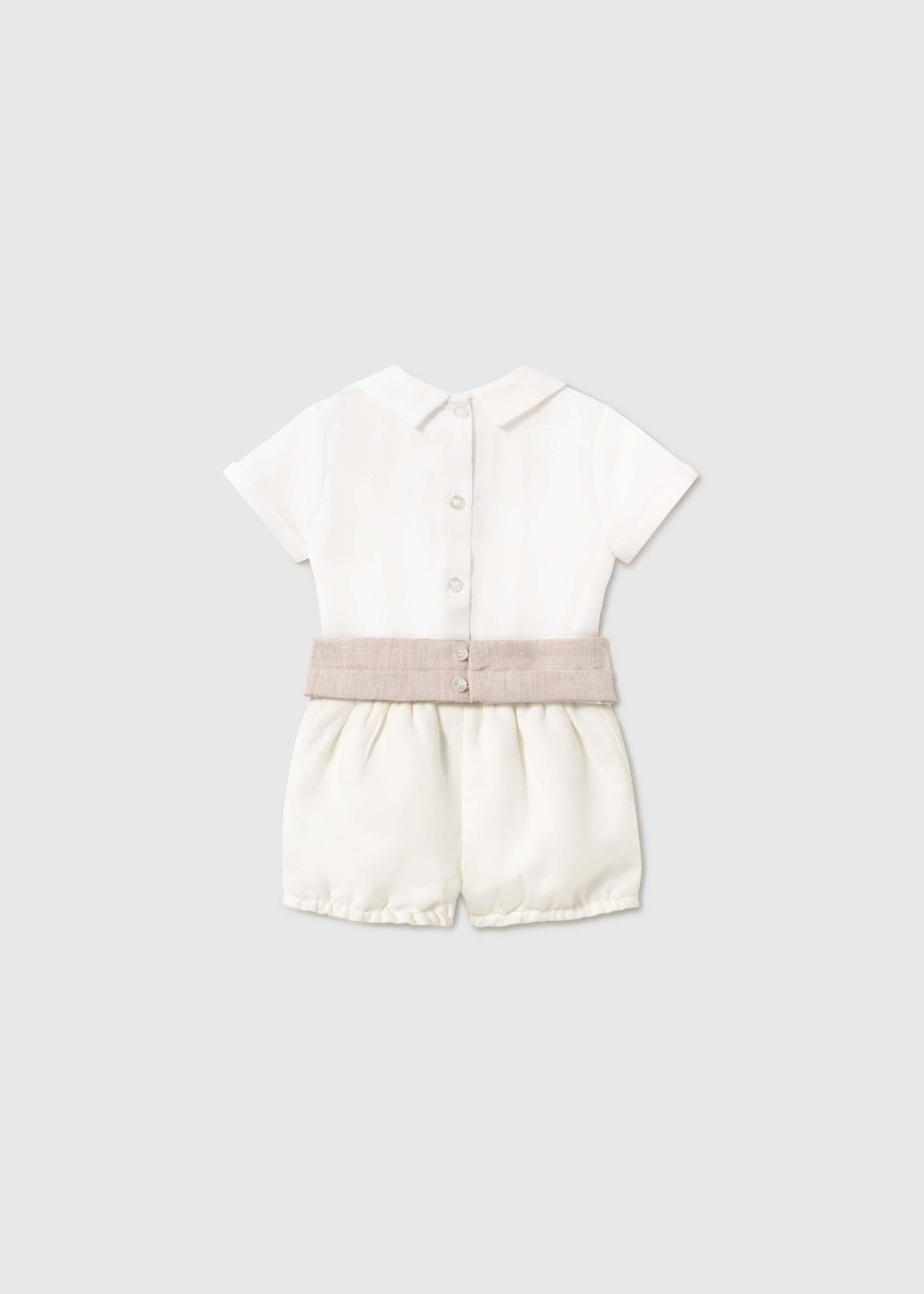 Conjunto ceremonia pantalón corto y camisa recién nacido