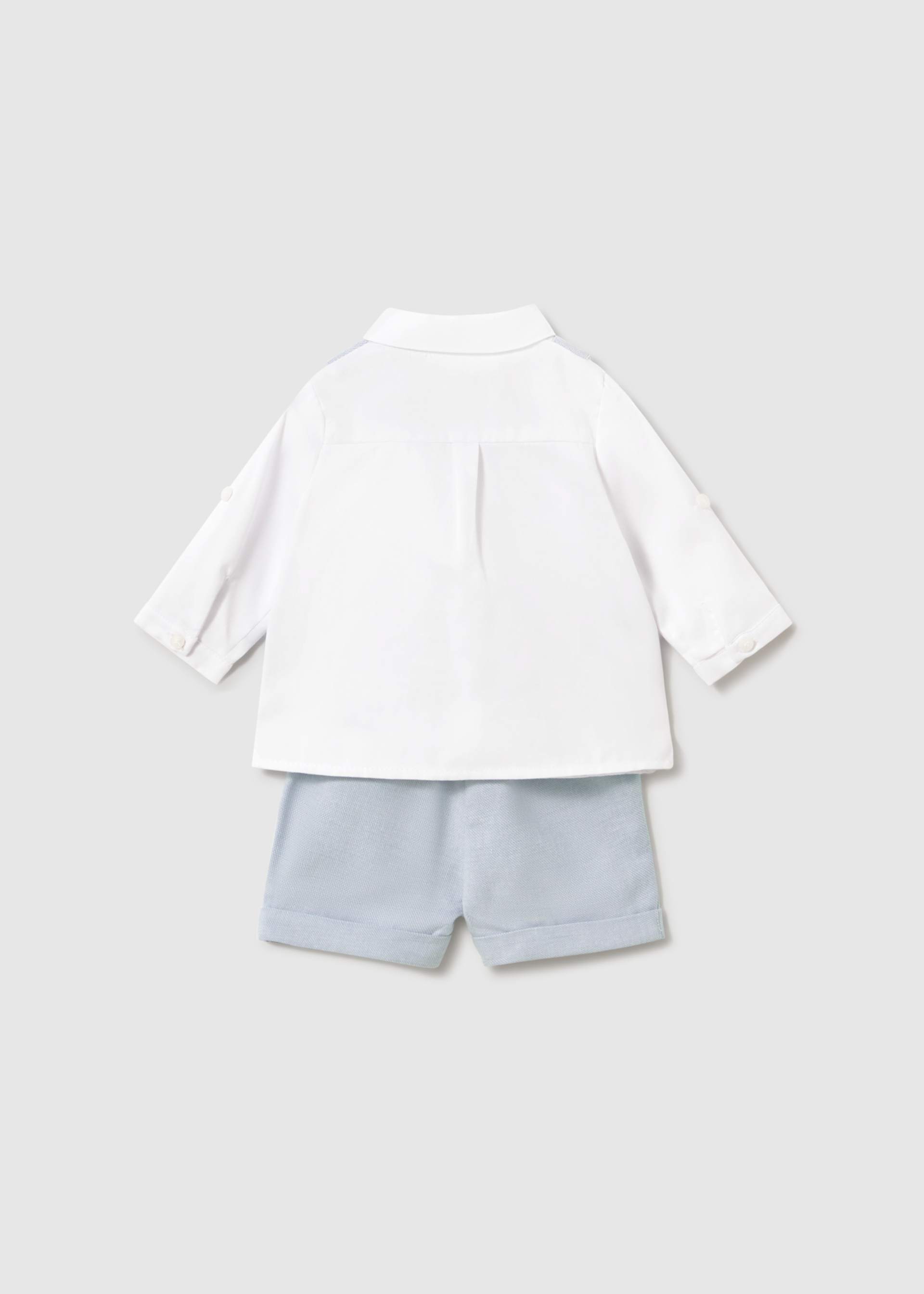 Newborn shorts and shirt set with waistcoat
