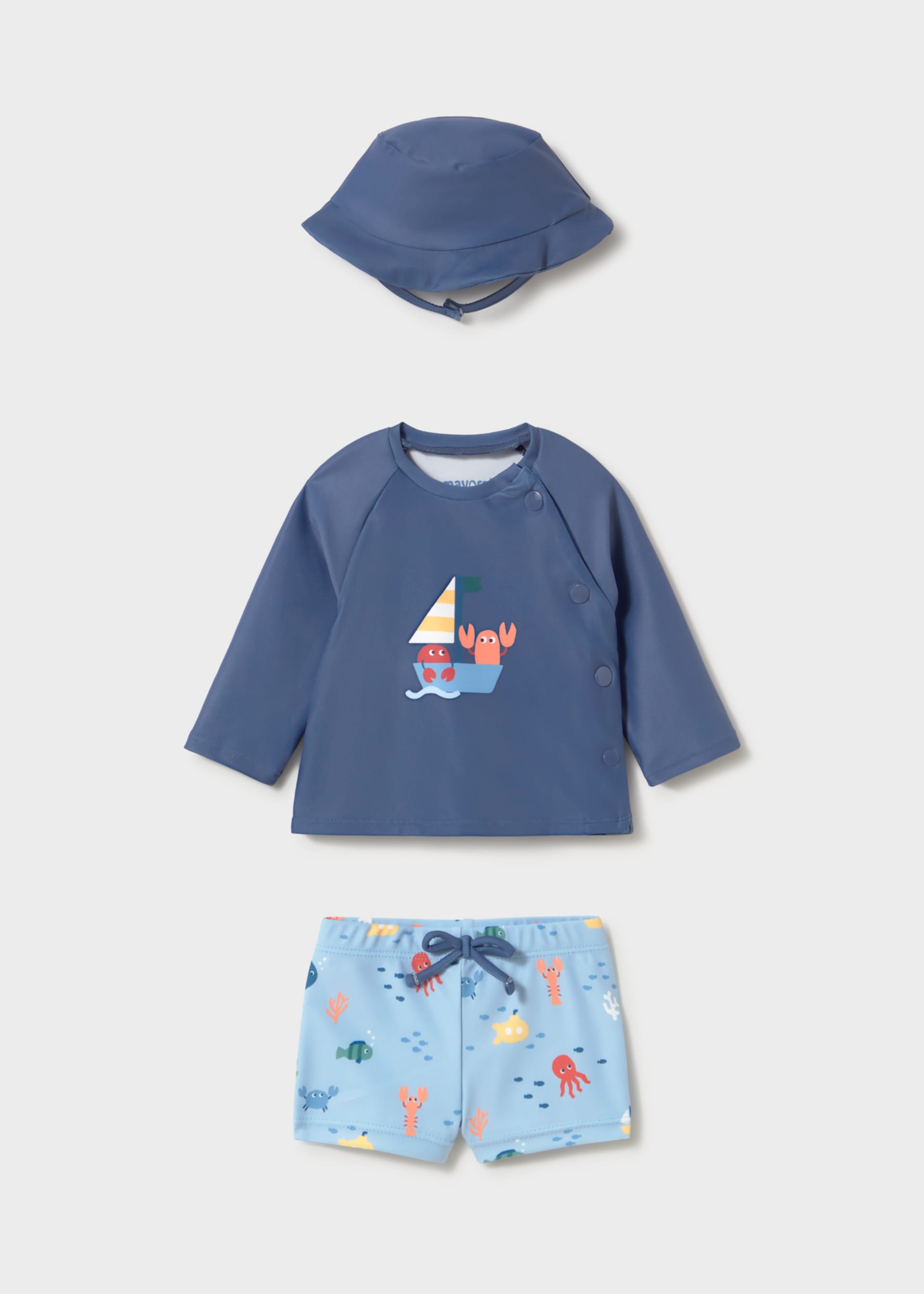 3-piece sun protection swimwear set for newborns