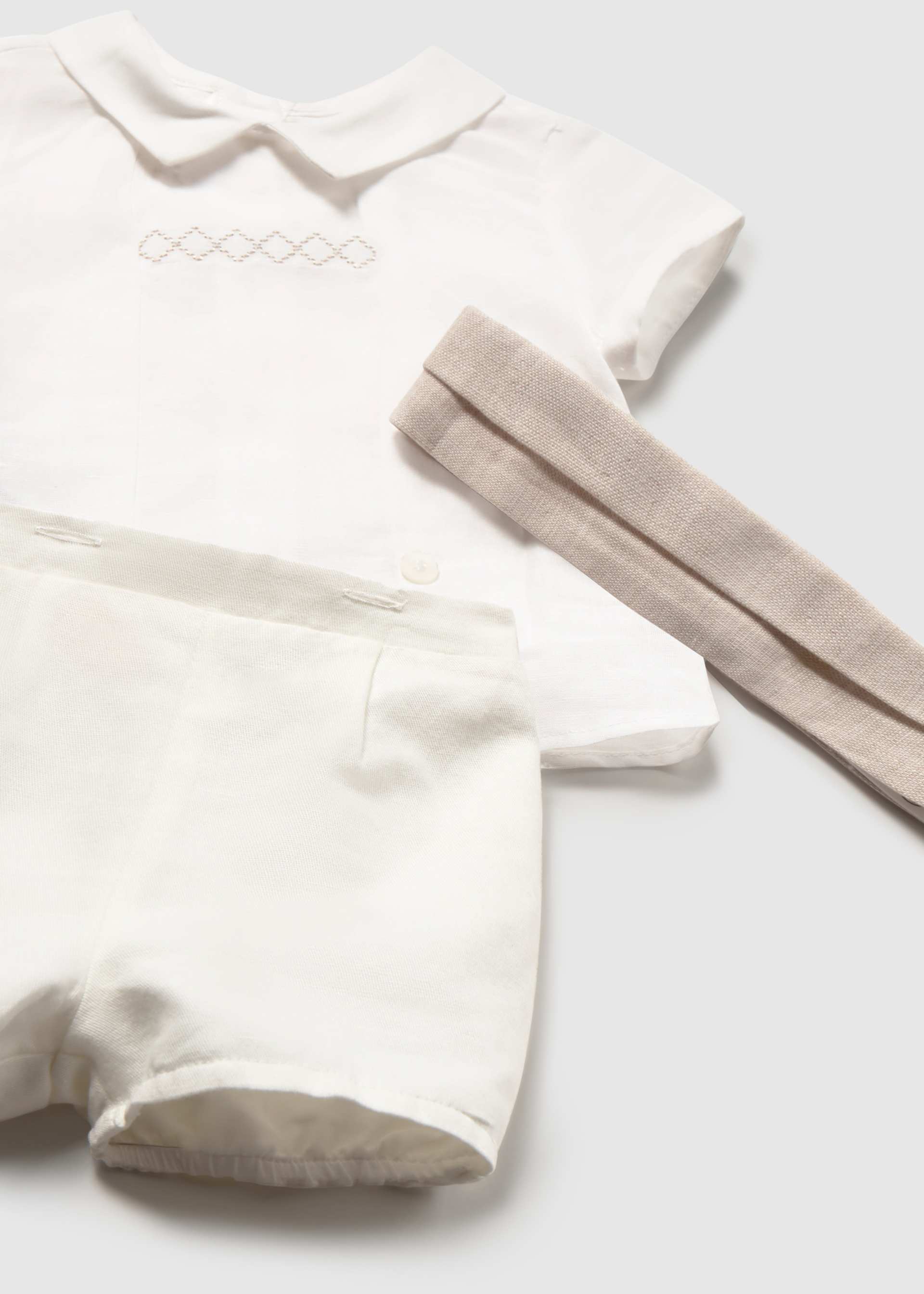 Festliches Set kurze Hose und Hemd Neugeborene