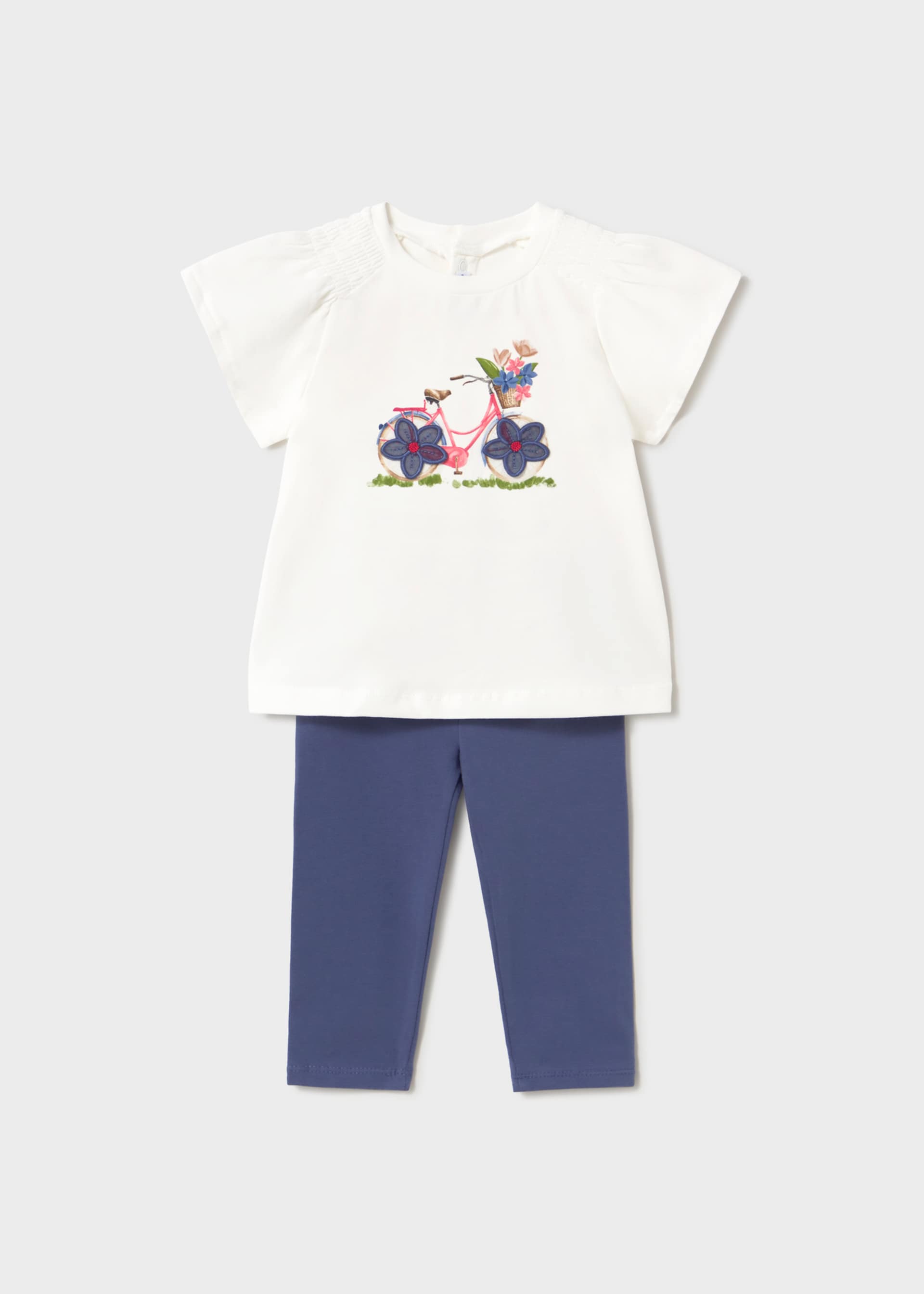 Conjunto legging y playera flor bebé