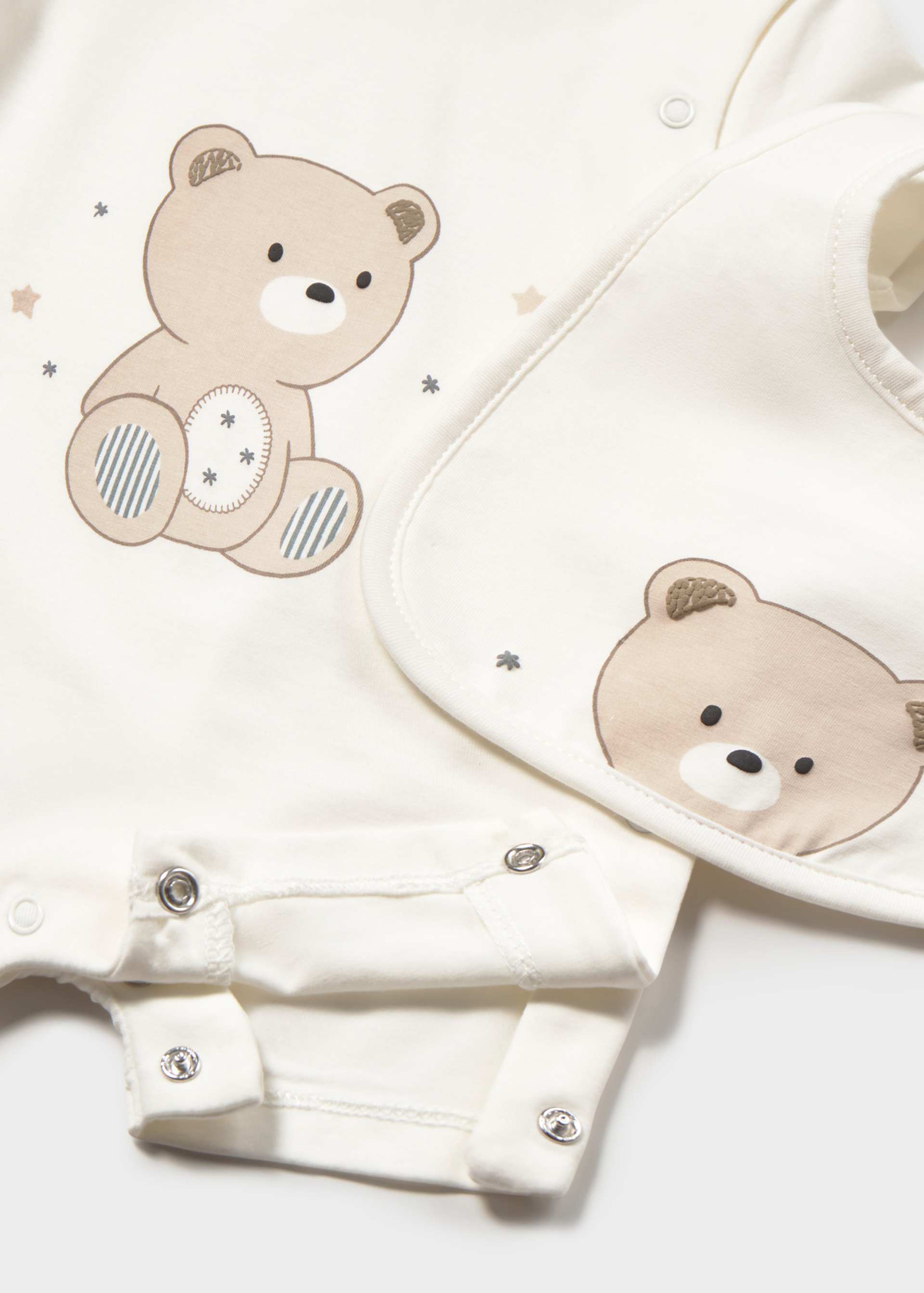 Newborn Boy Romper with Bib Set