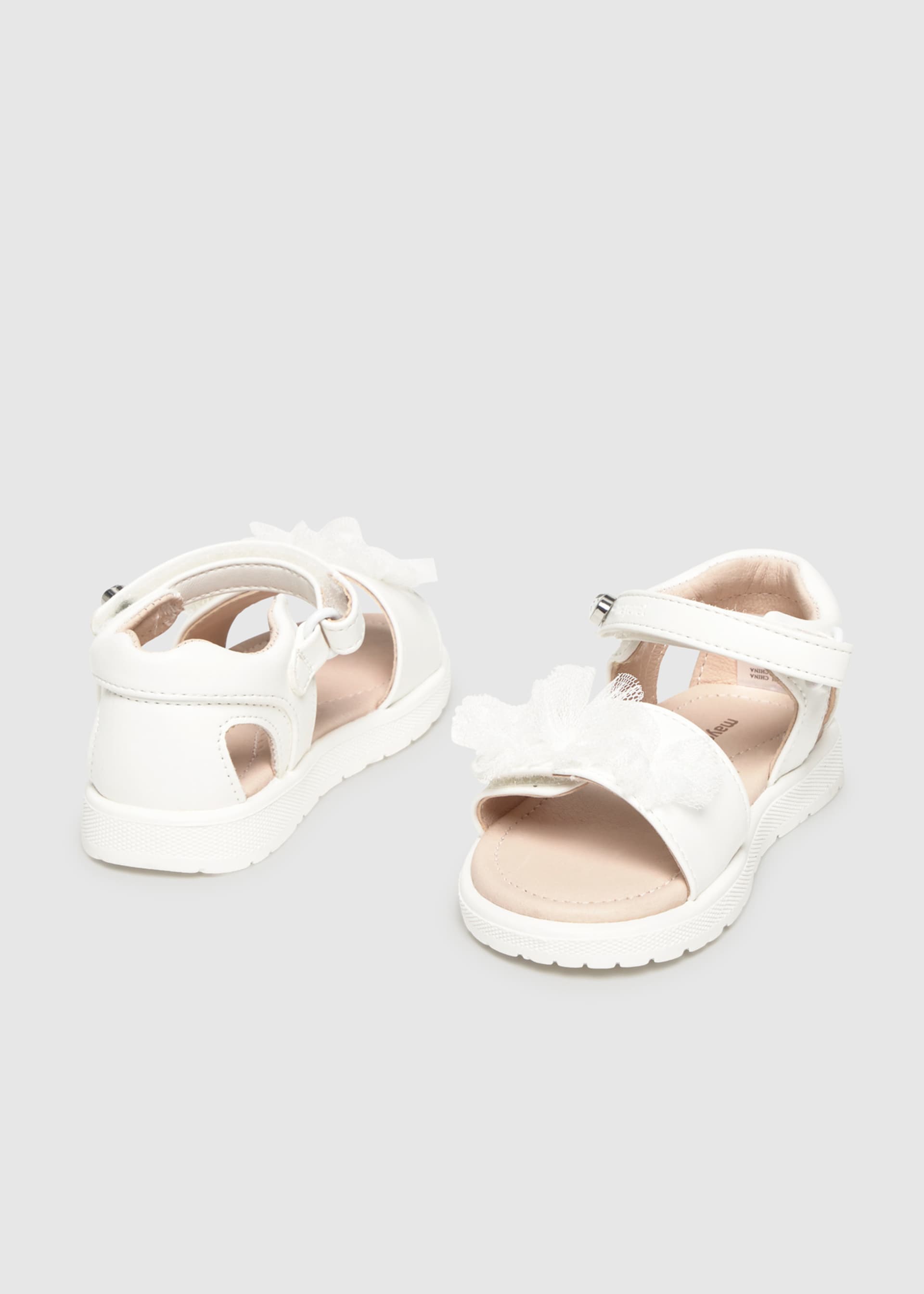 Baby Girl Sandals with Tulle Details