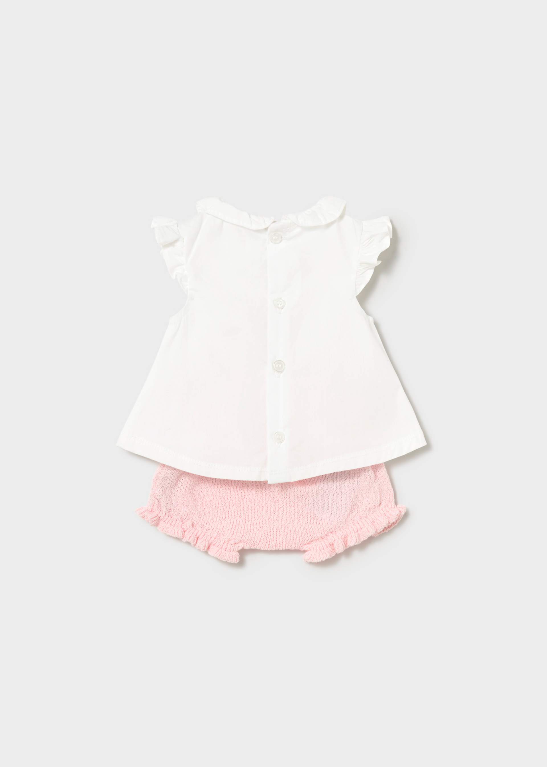 Set Windelhöschen mit Rüschenbluse Neugeborene