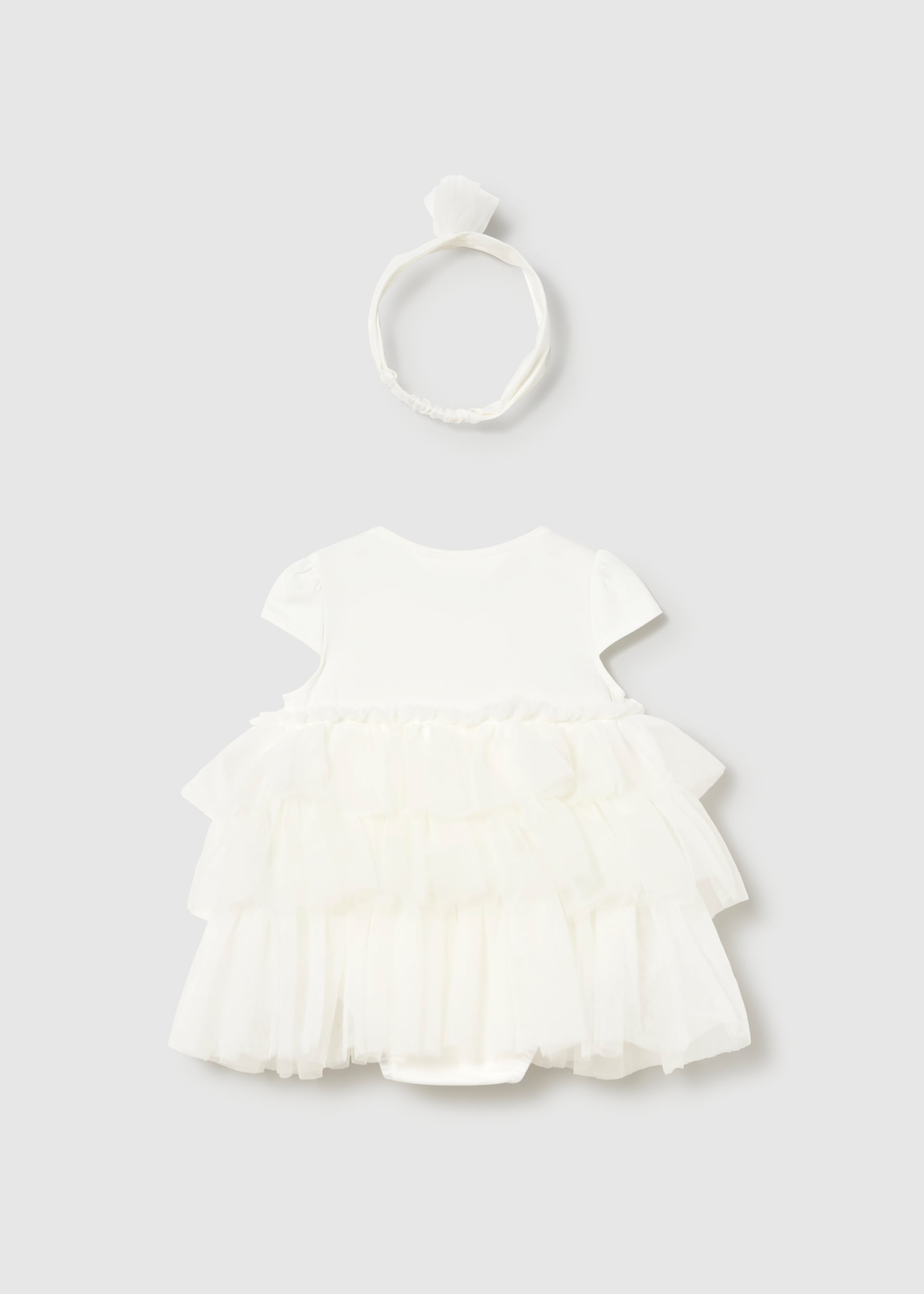 Newborn Girl Tulle Dress and Headband Set