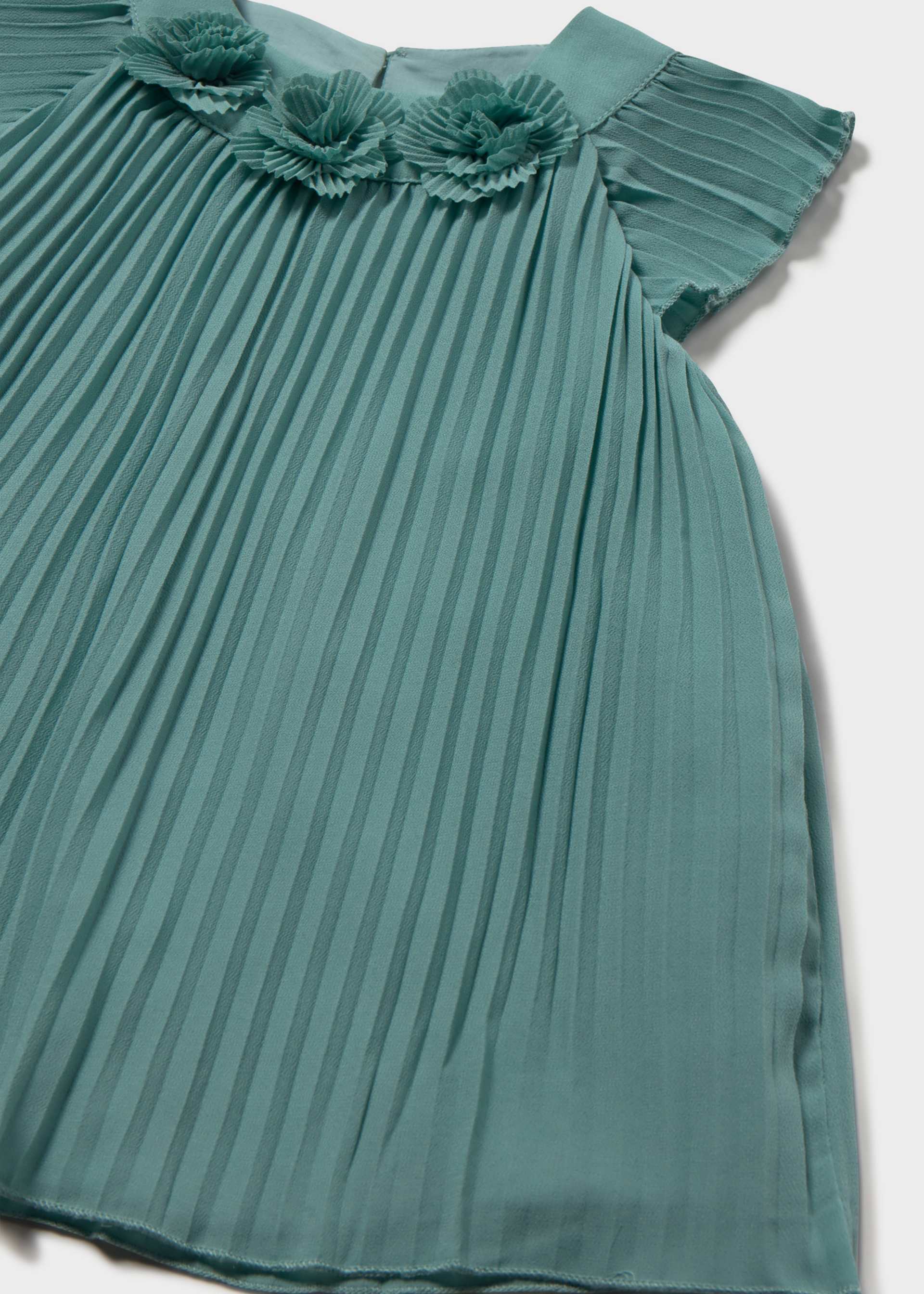 Vestito plissettato con fiori neonata