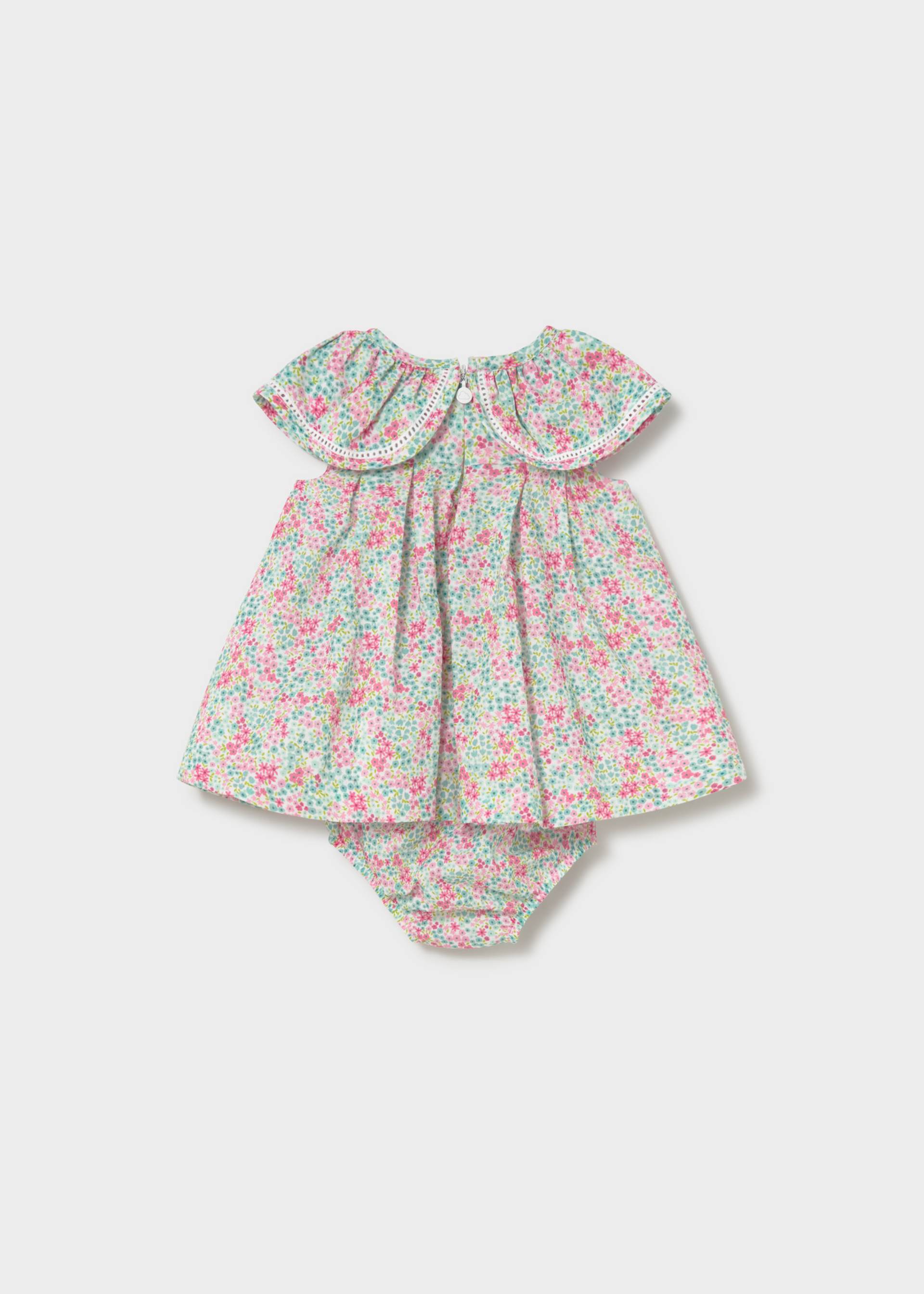 Newborn Girl Printed Dress with Bloomers