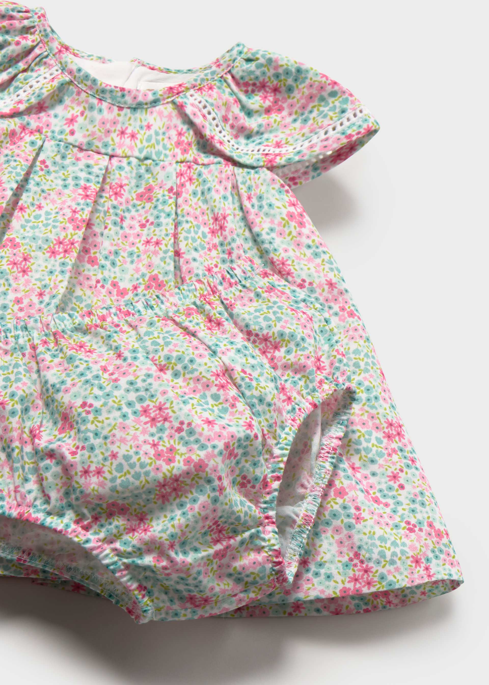 Print dress newborn with nappy cover