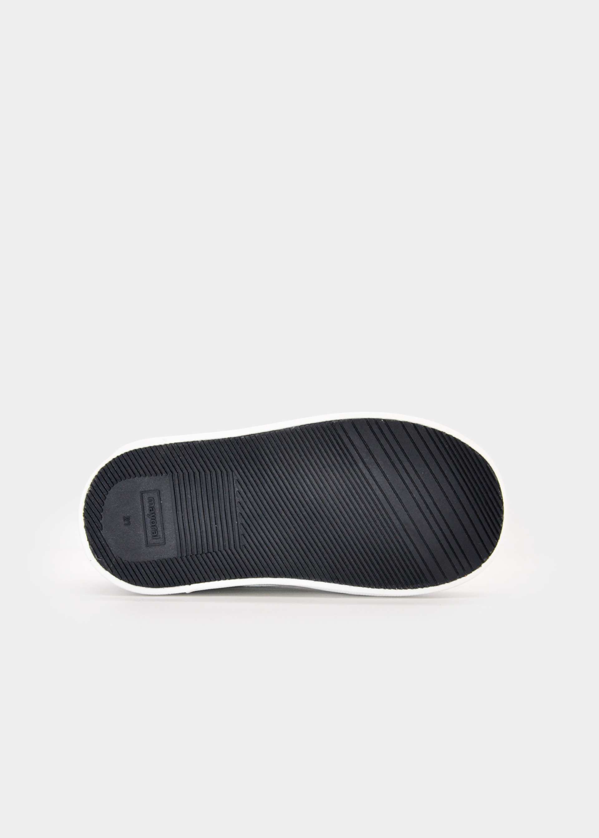 Baby faux leather trainers with Velcro fastening