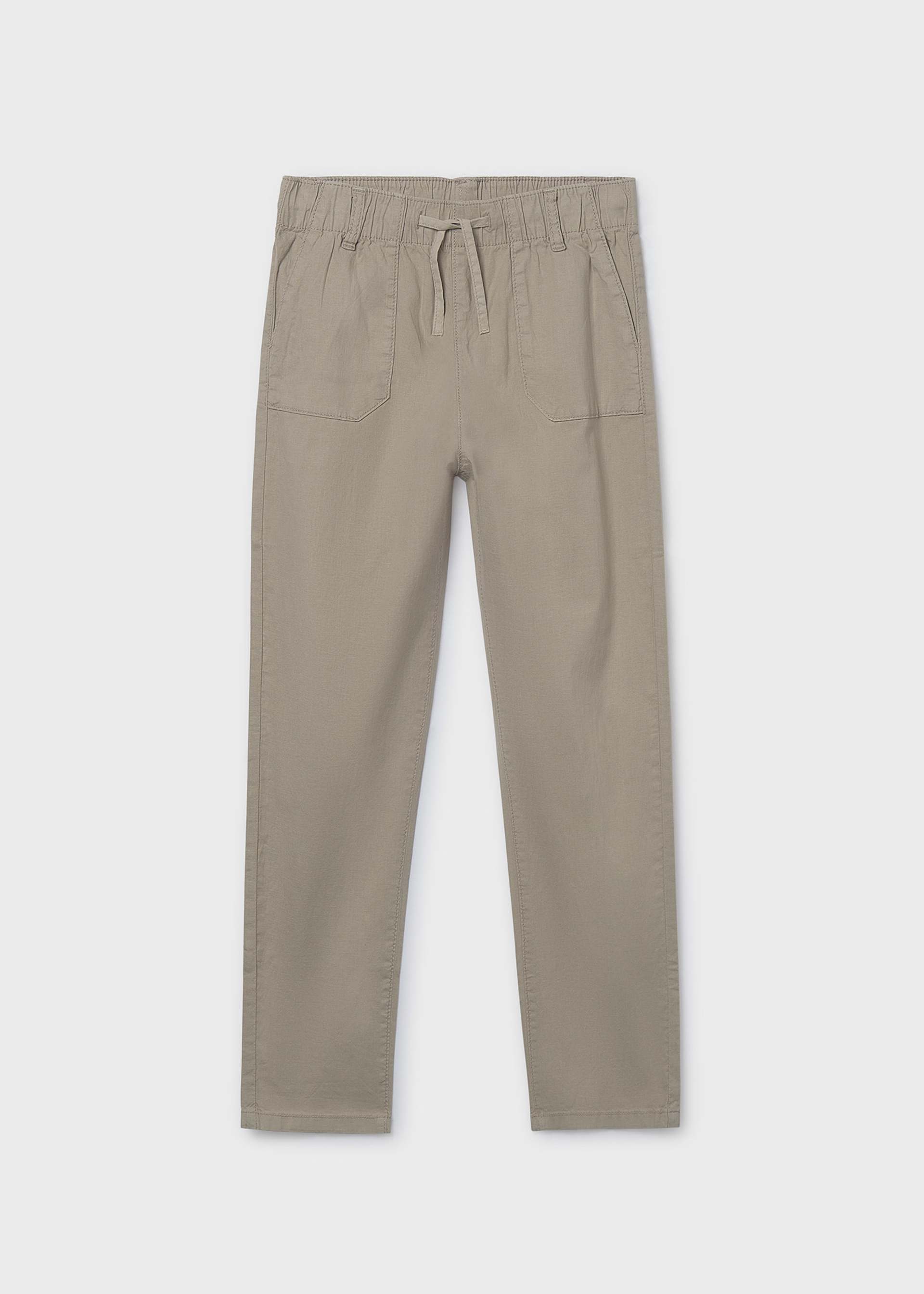 Spodnie typu jogger z lnem dla chłopca