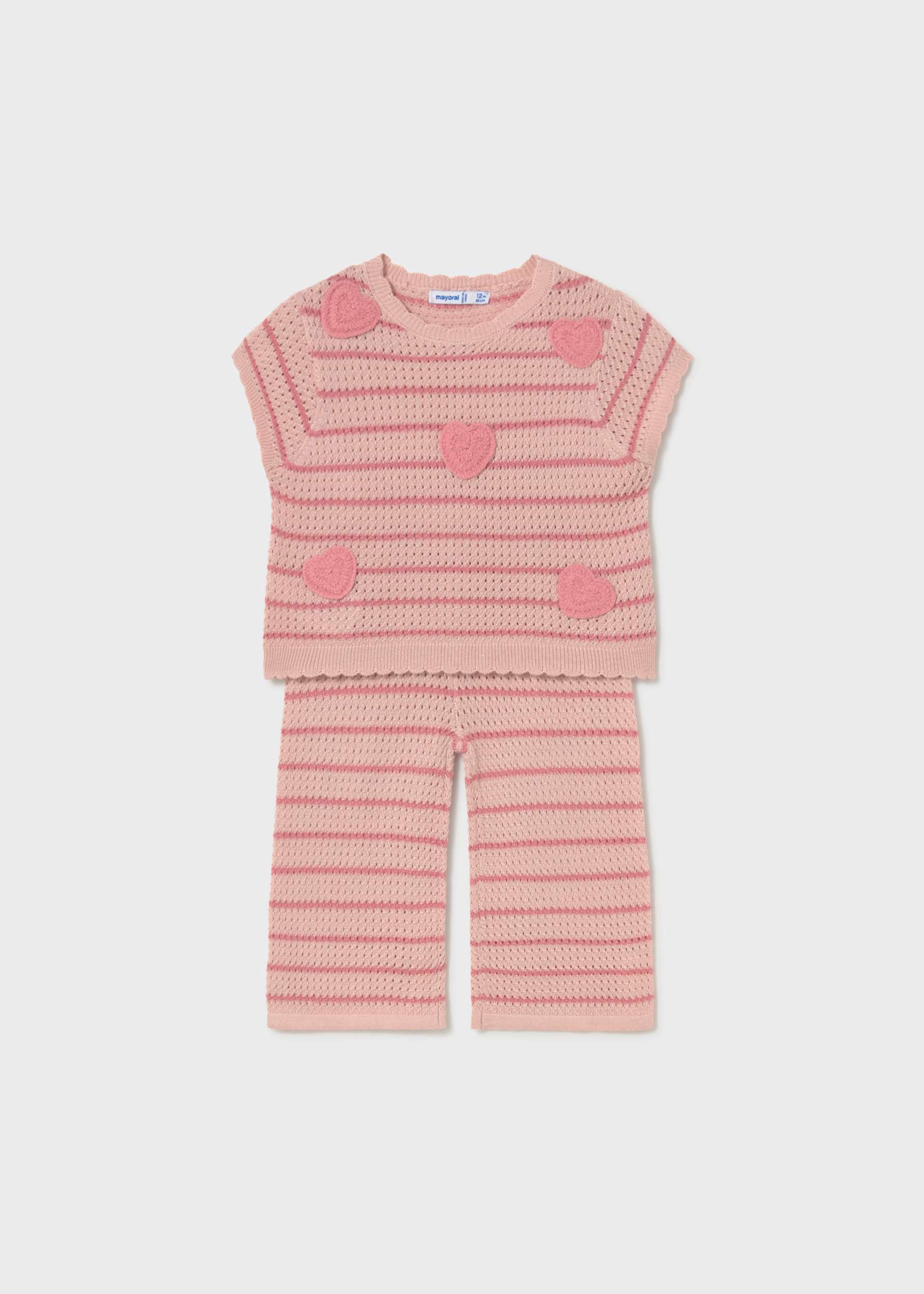 Conjunto pantalón y camiseta corazones bebé
