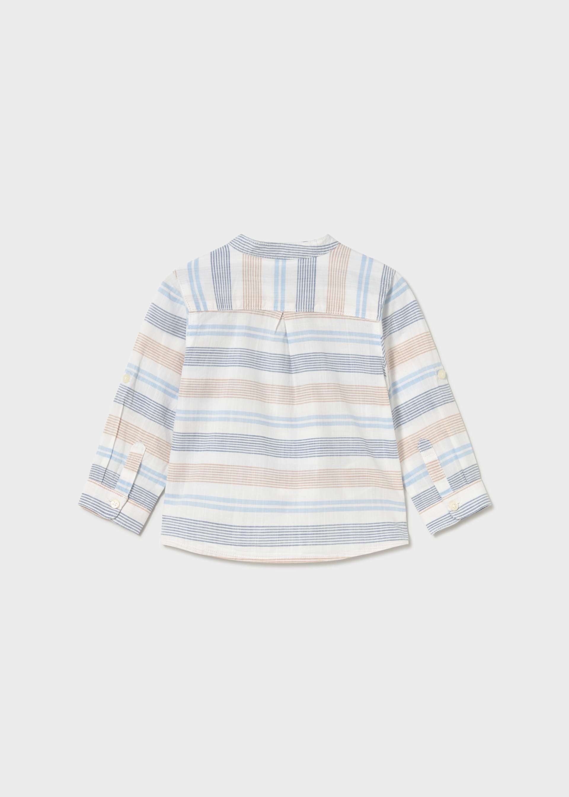 Camicia a righe con colletto alla coreana neonato