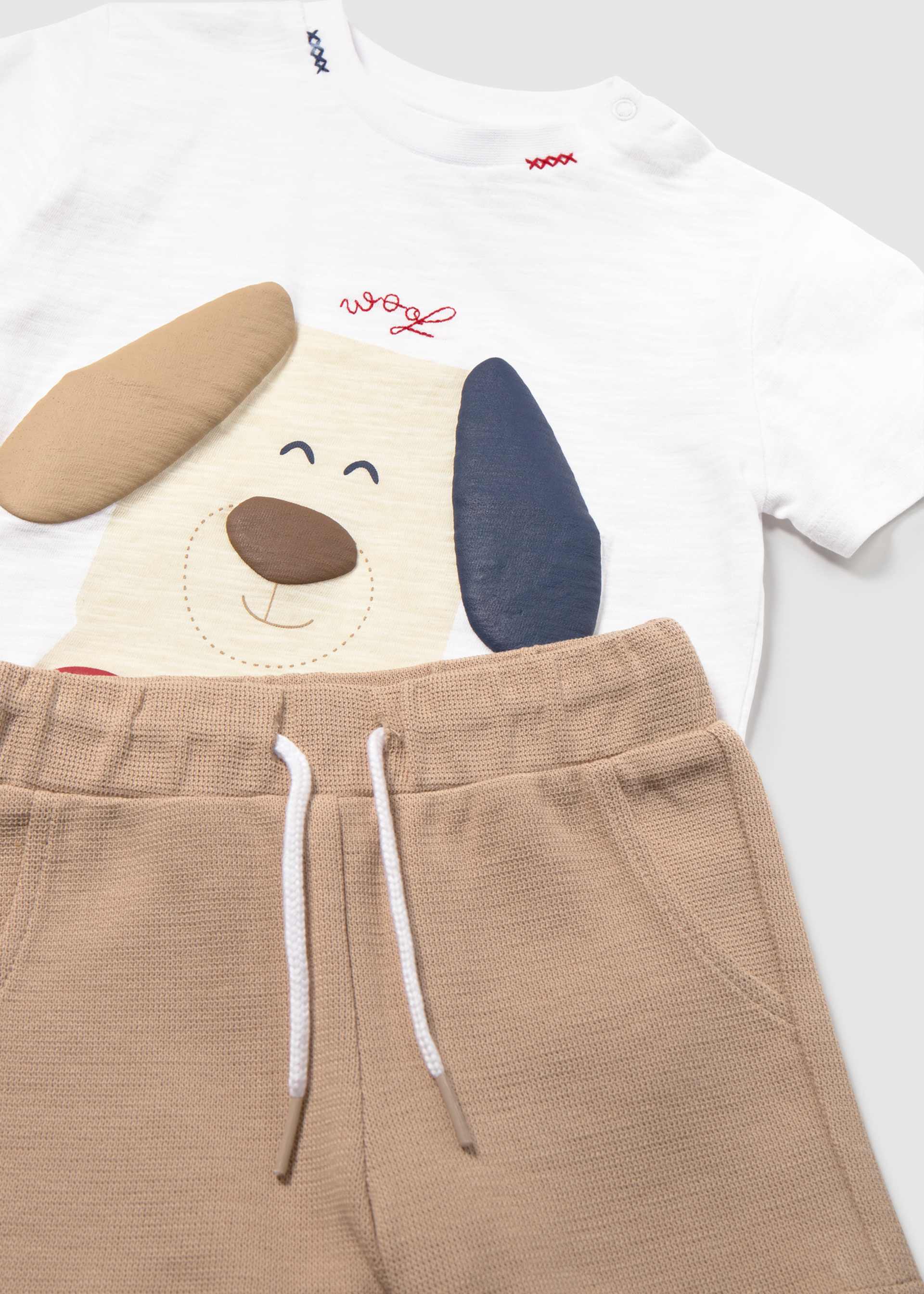 Conjunto short y playera perrito bebé