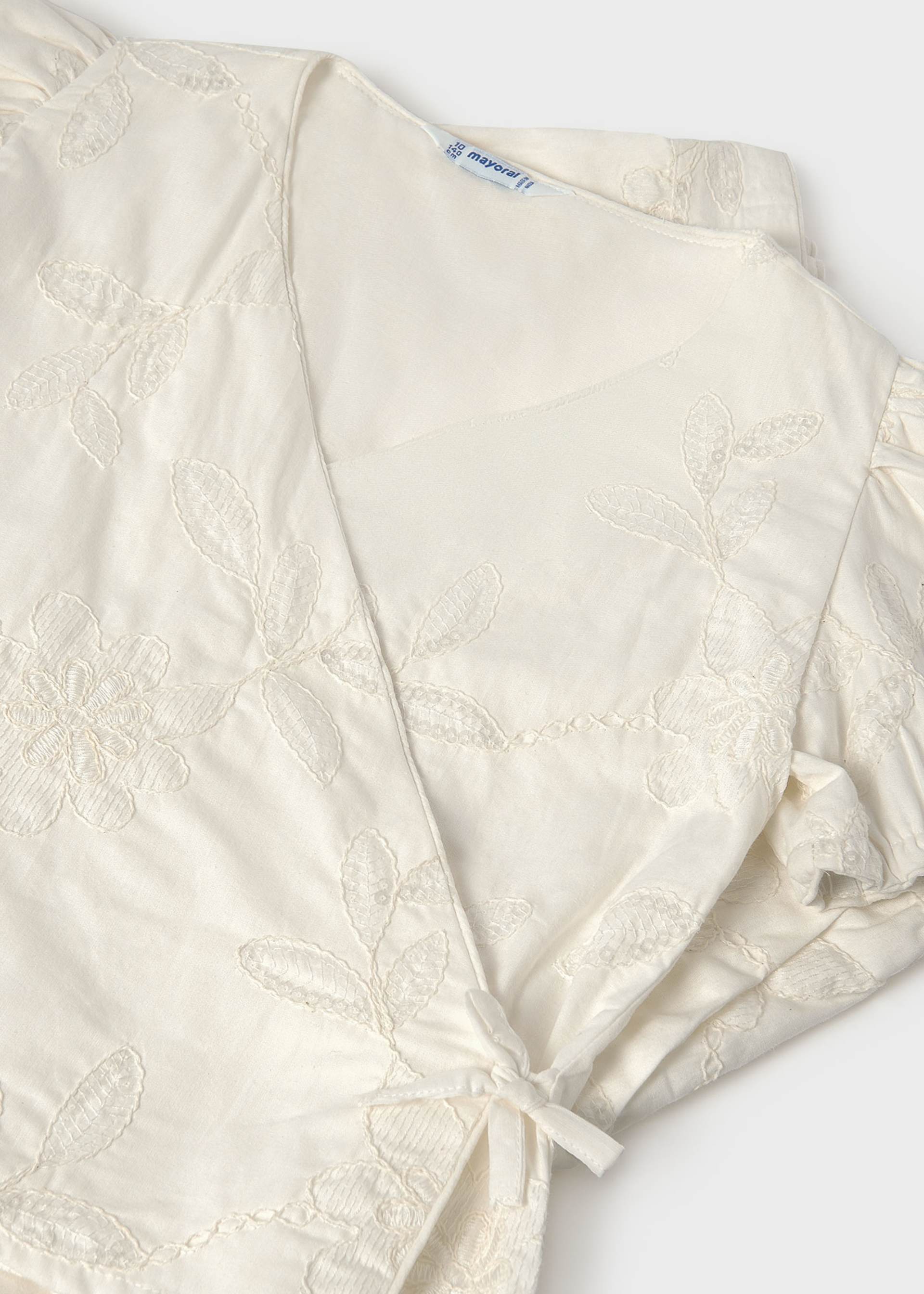 Long pants and blouse set with embroidery for girls