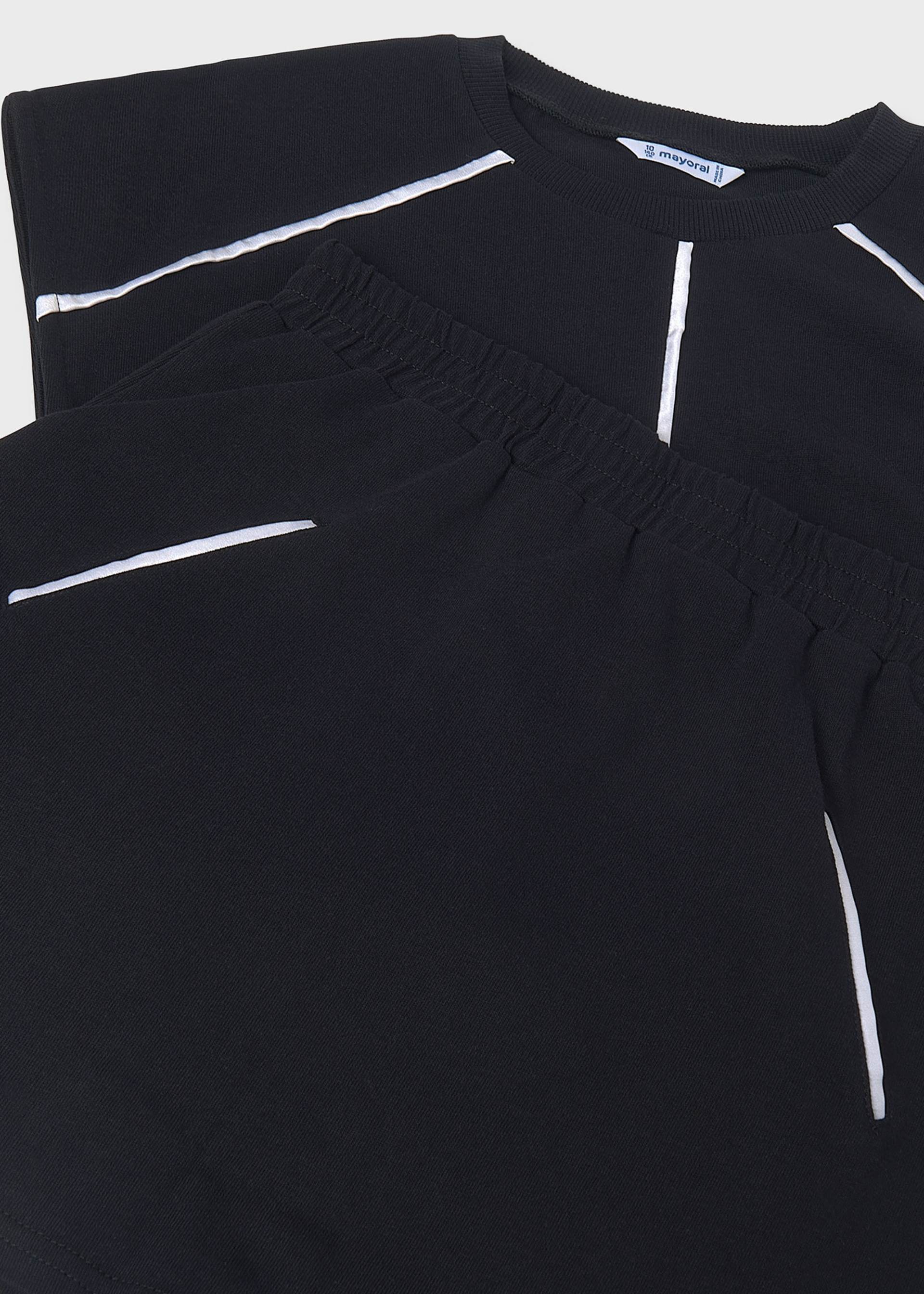 Contrast skirt and T-shirt set for girls