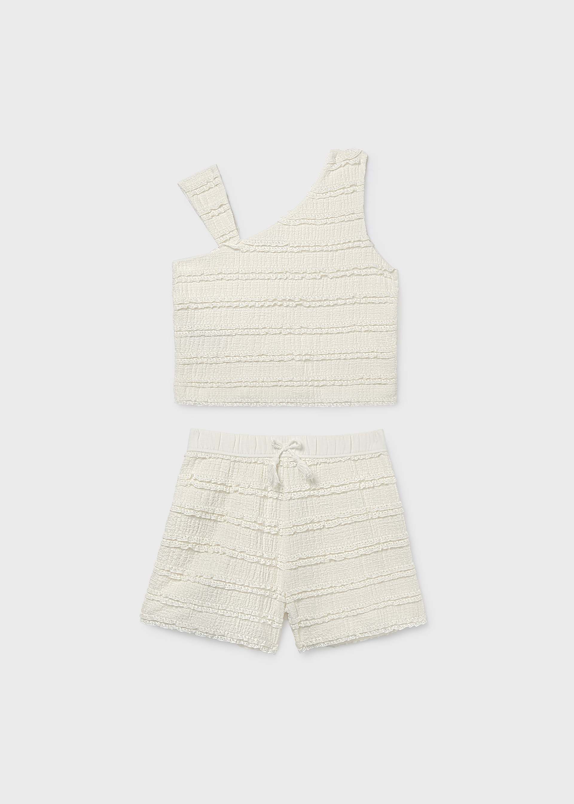 Girls' ruffled skirt and top set