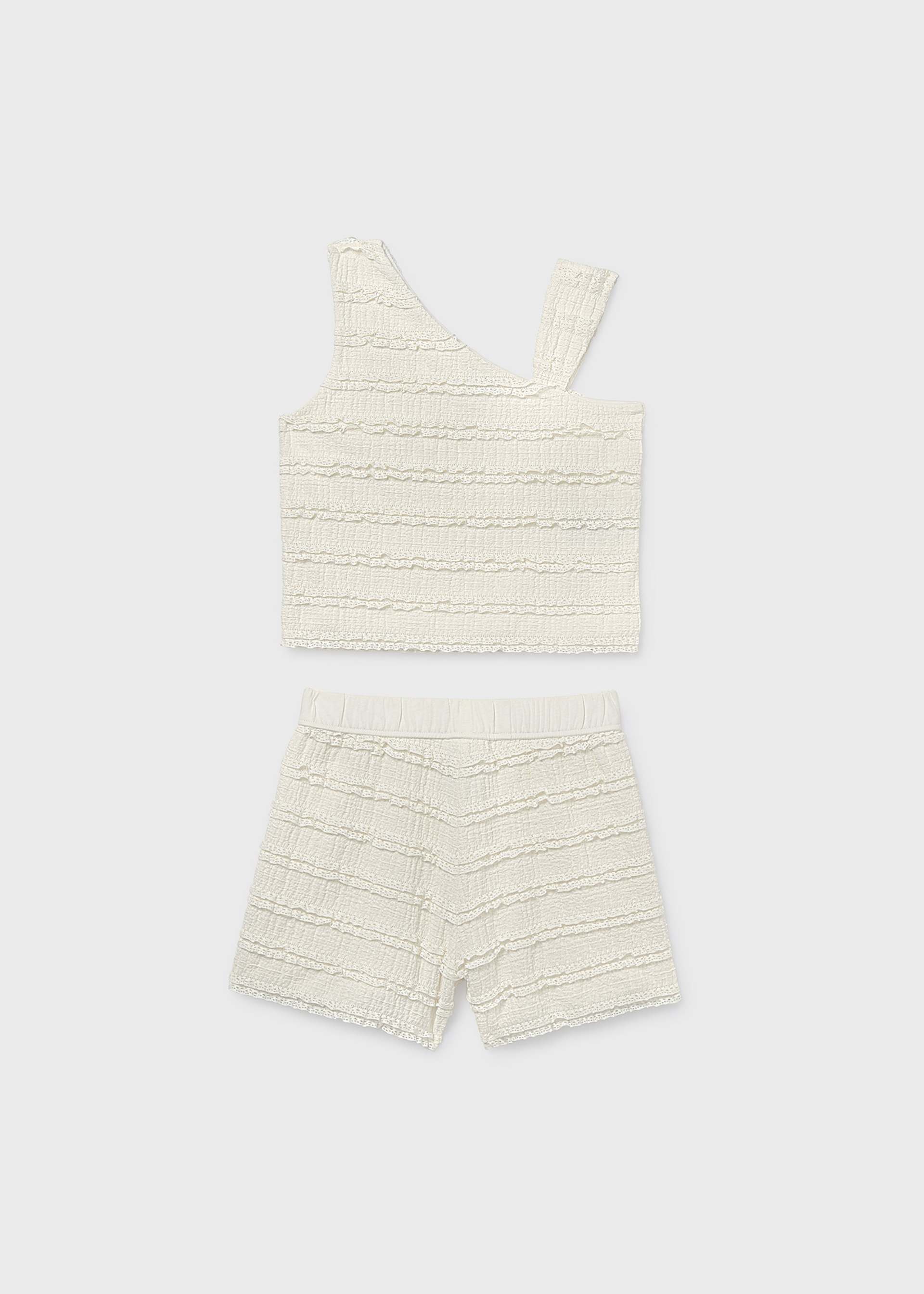 Ensemble jupe et top à volants fille