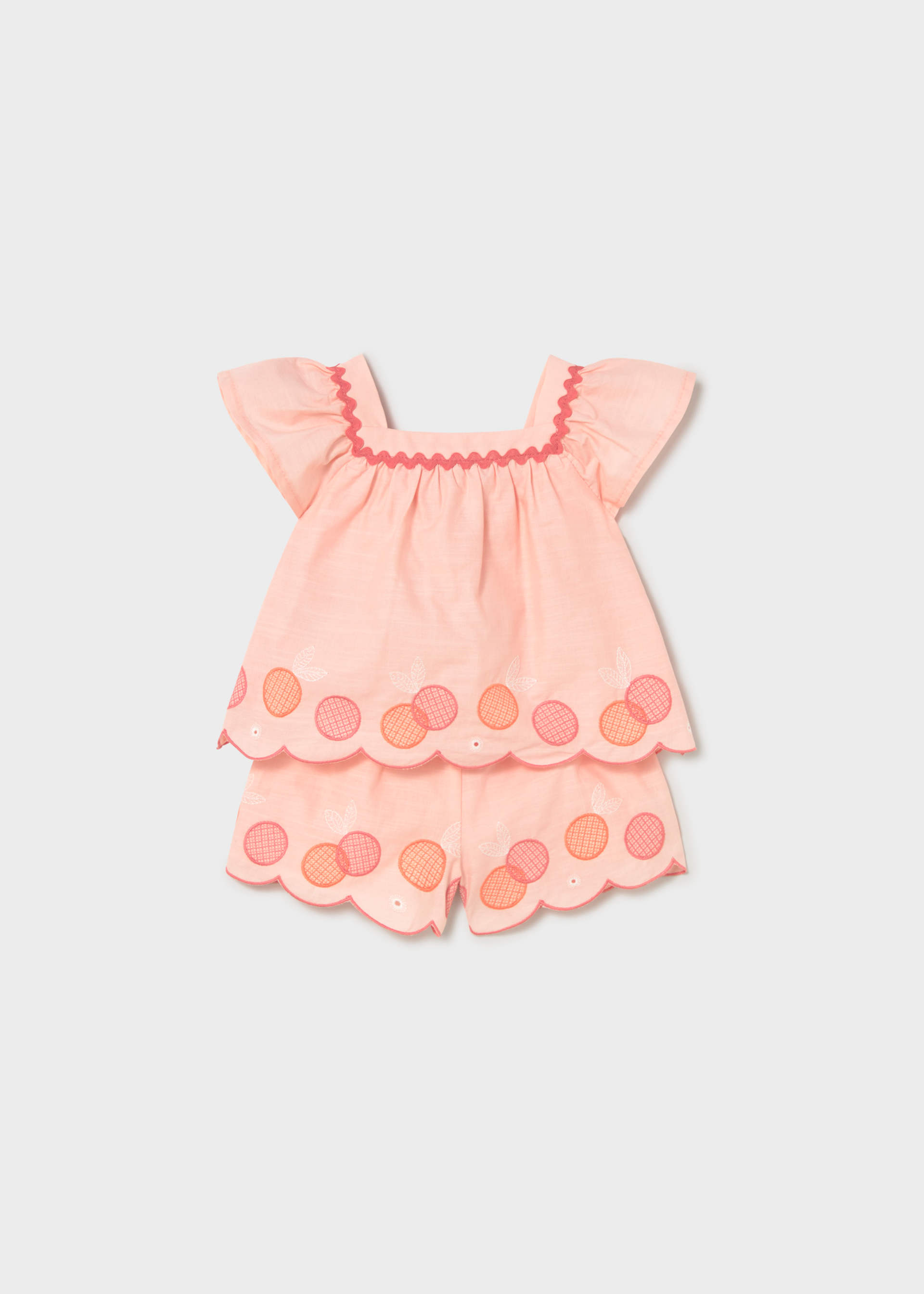 Baby embroidered Bermuda shorts and blouse set
