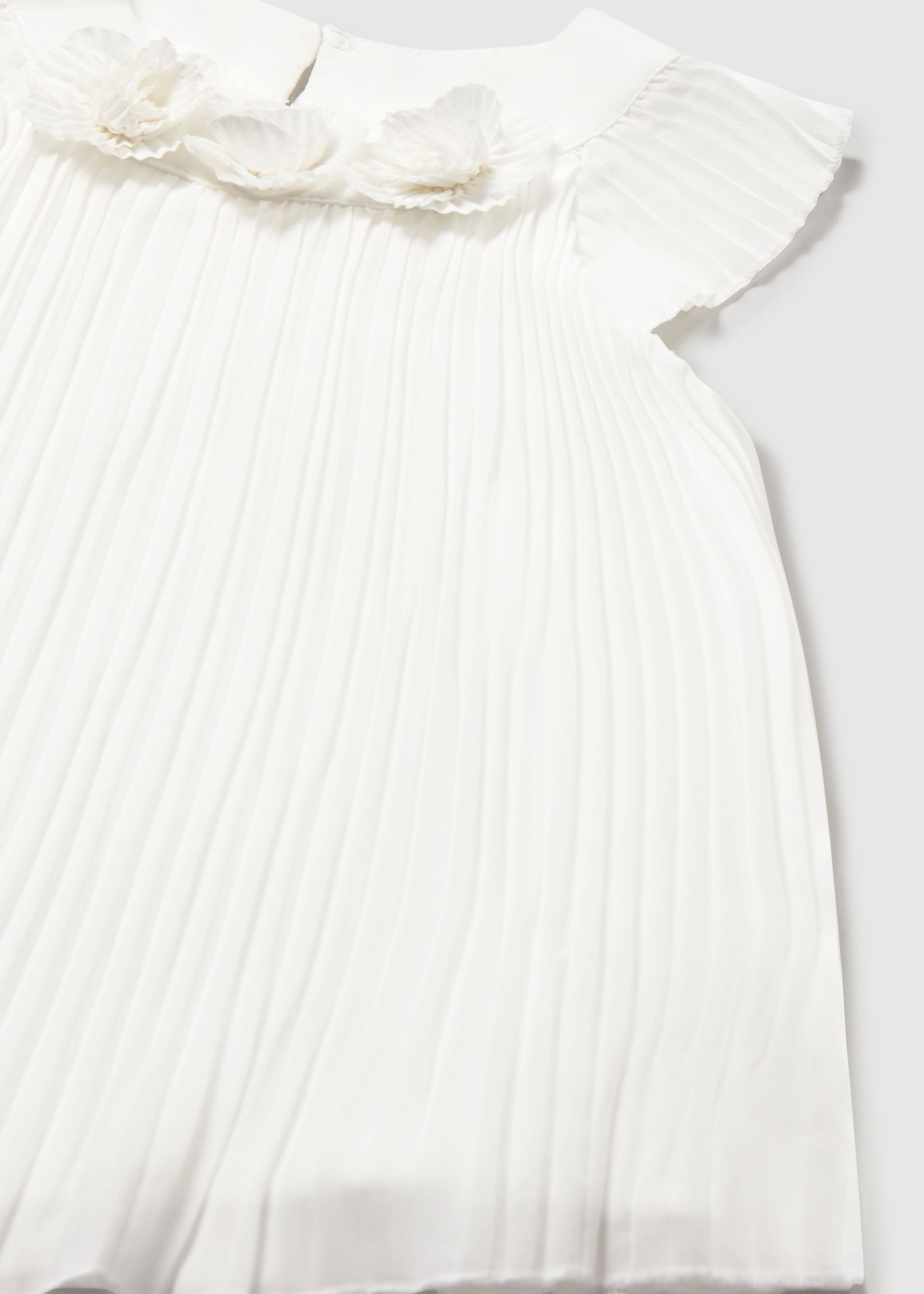 Vestido plissado com flores bebé