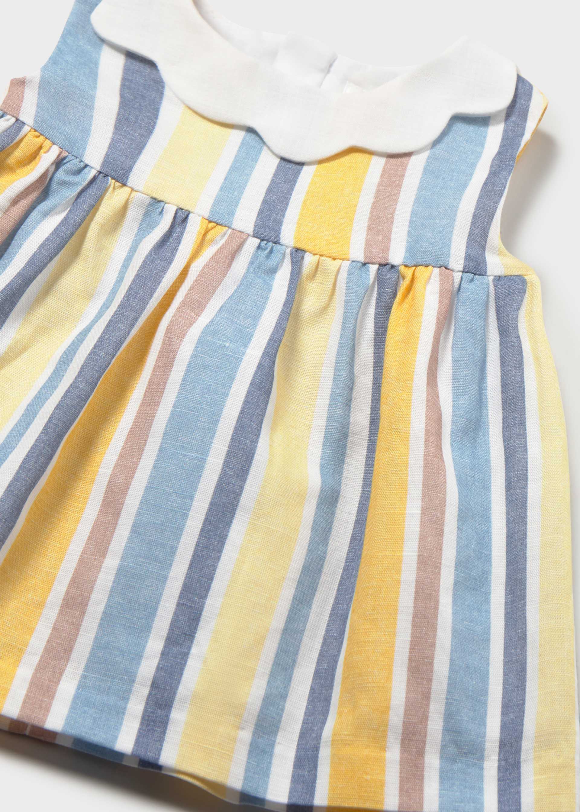 Vestito a righe in lino neonata