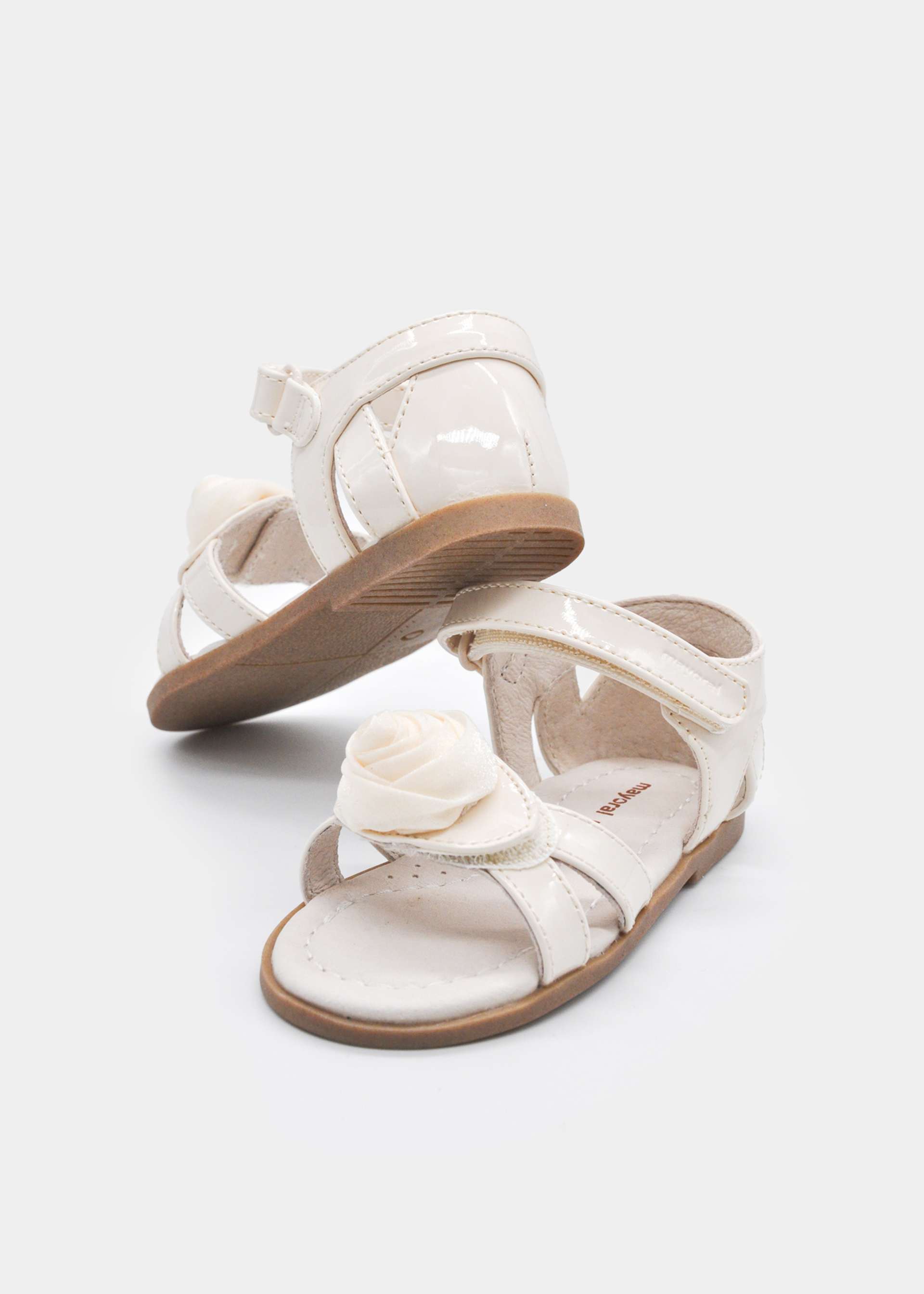 Baby flower patent leather sandal