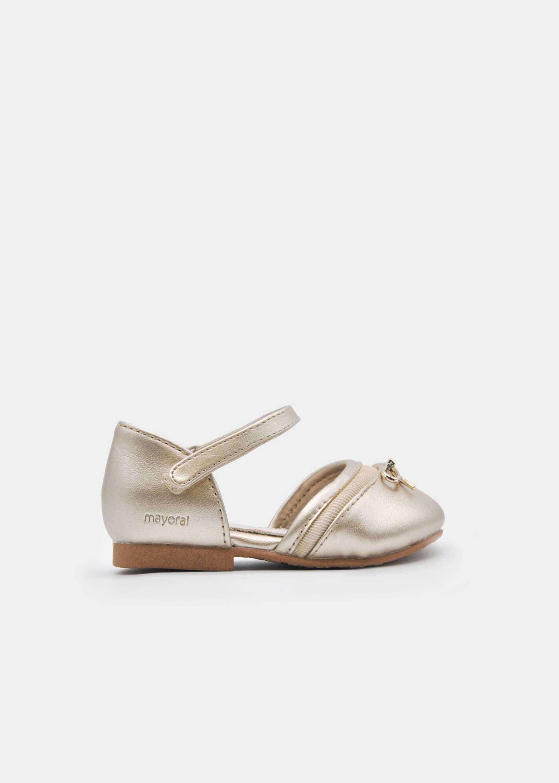 Zapatos polipiel moño bebé