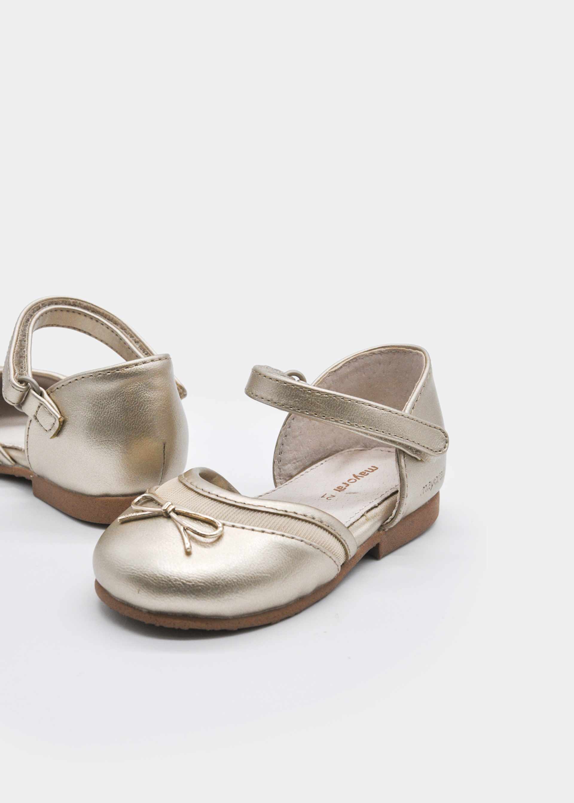 Zapatos polipiel moño bebé