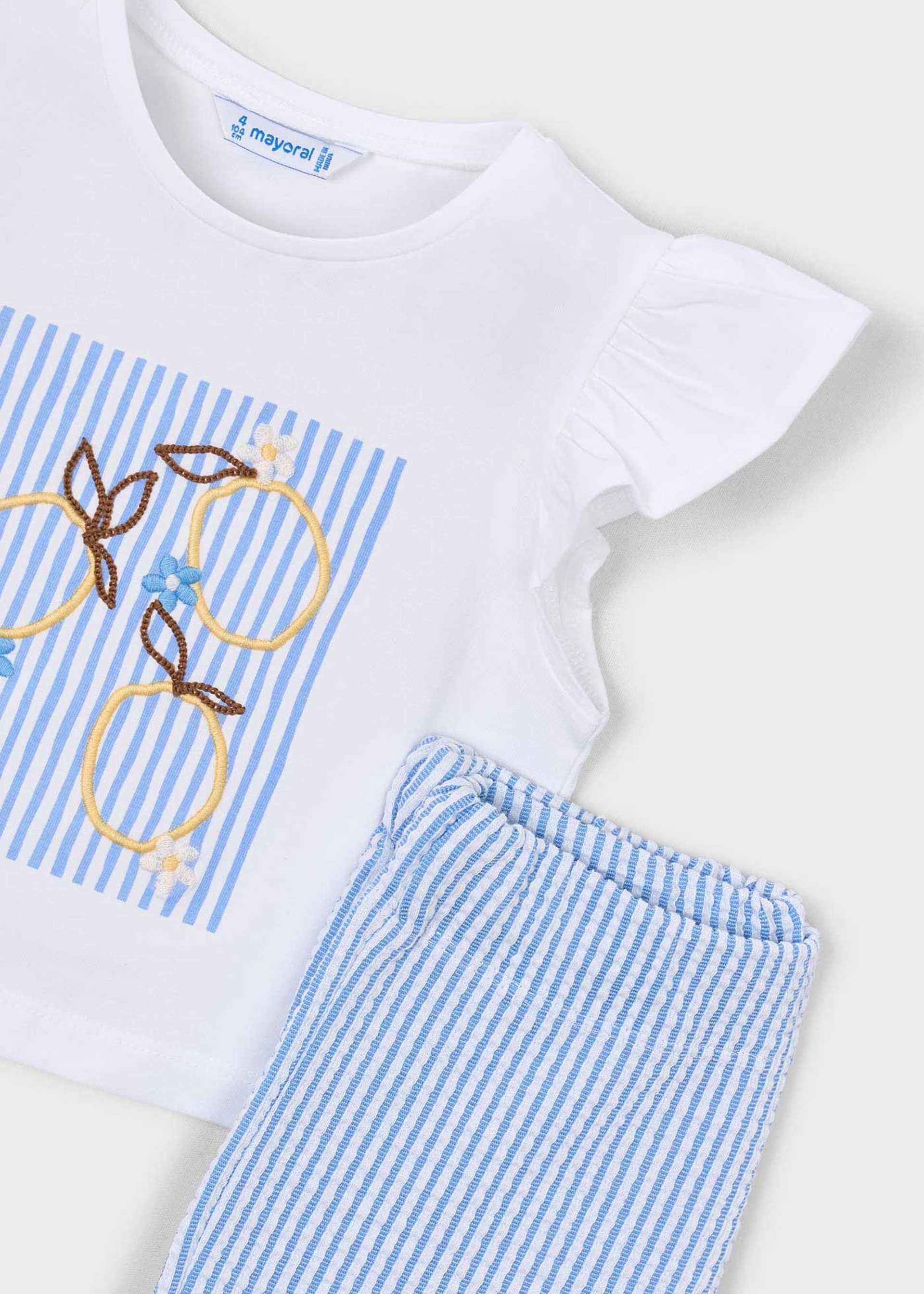 Conjunto pantalón y camiseta estampada niña