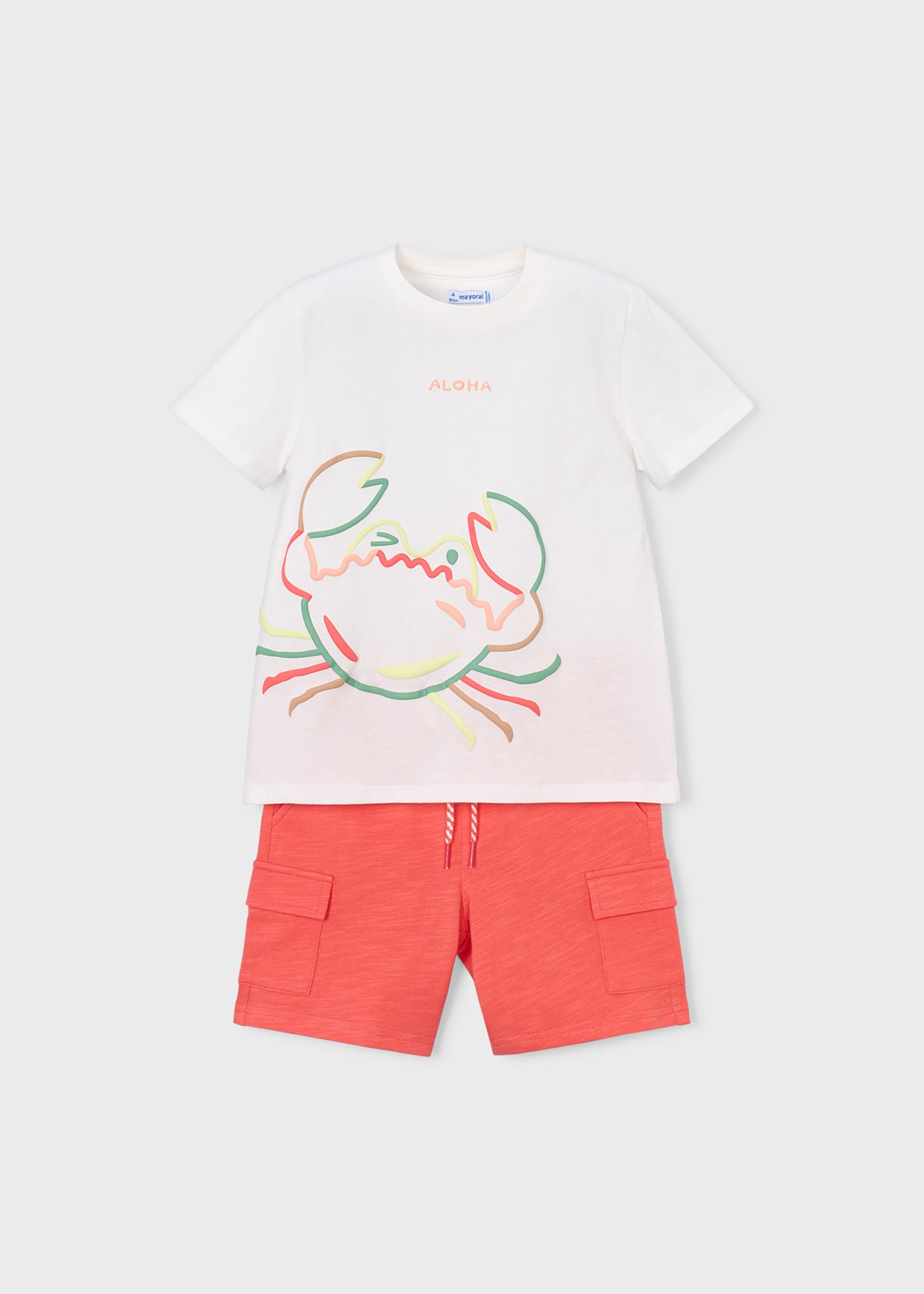 Conjunto playera cangrejo y bermuda niño
