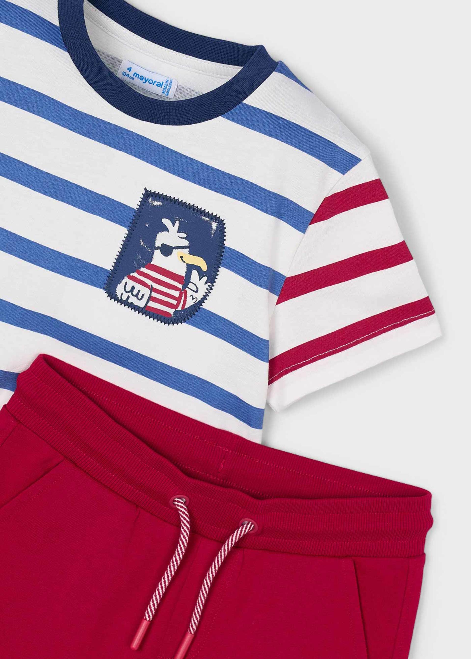 Conjunto camiseta rayas y pantalón niño
