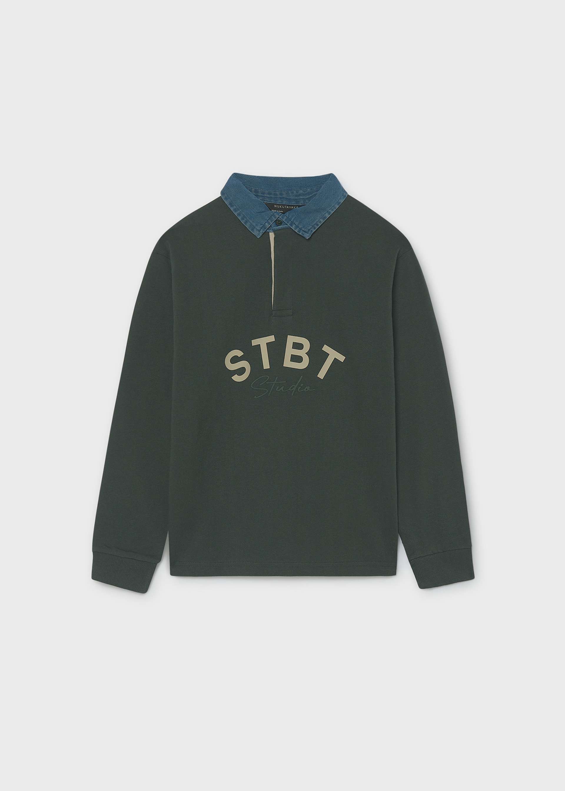 Boys' polo shirt with contrasting collar