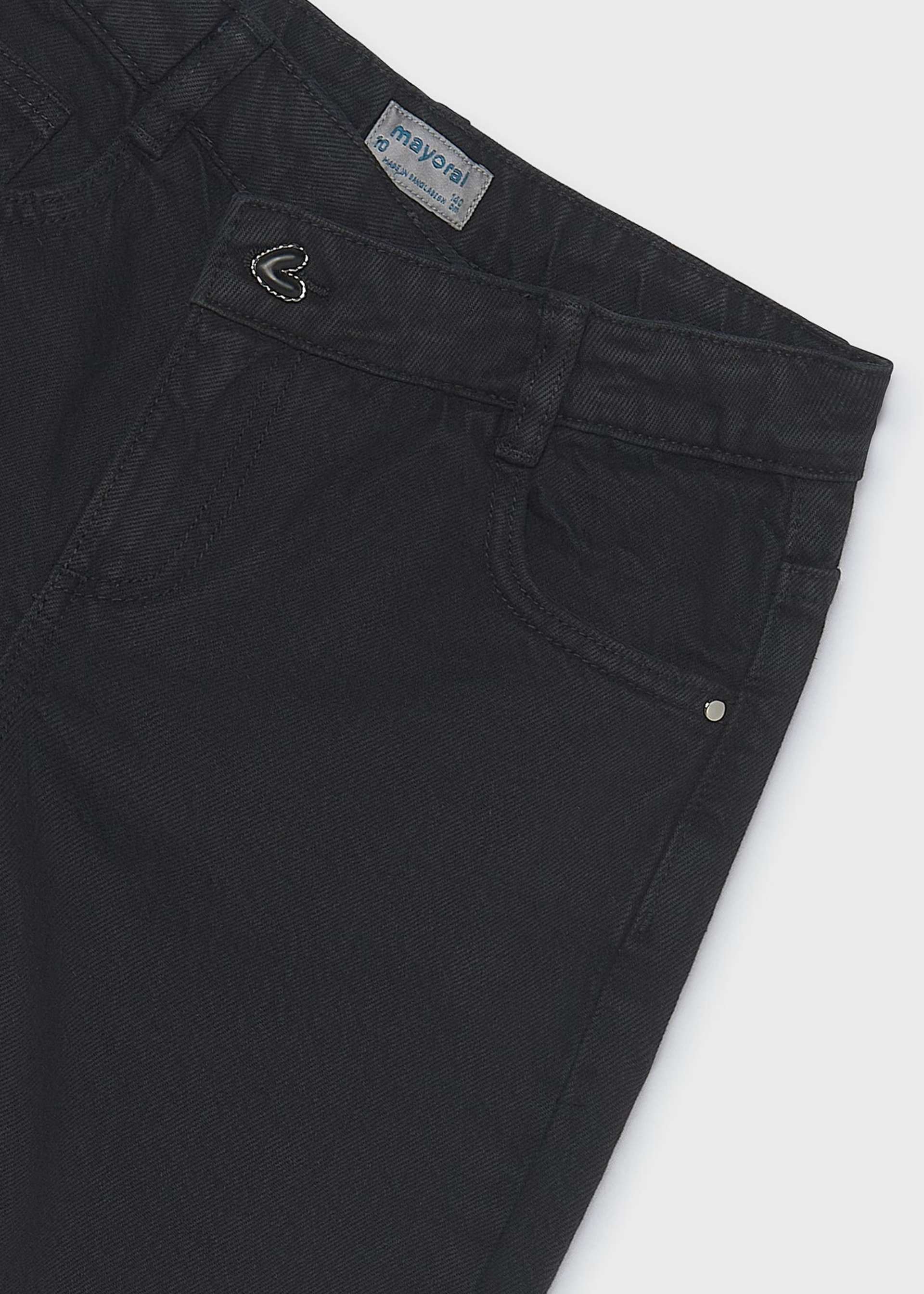 Girls' barrel-fit twill trousers