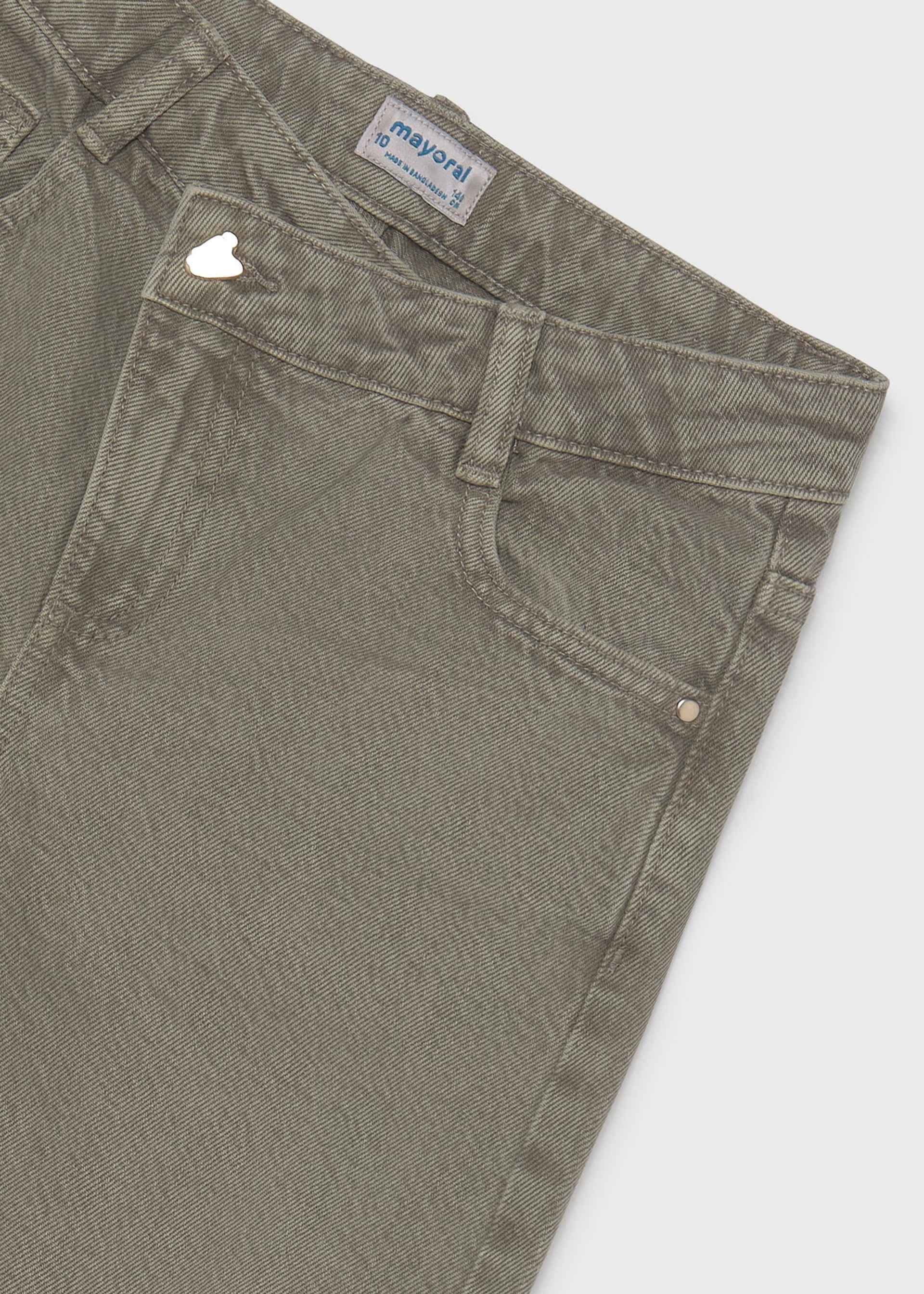 Pantalón sarga barrel fit chica