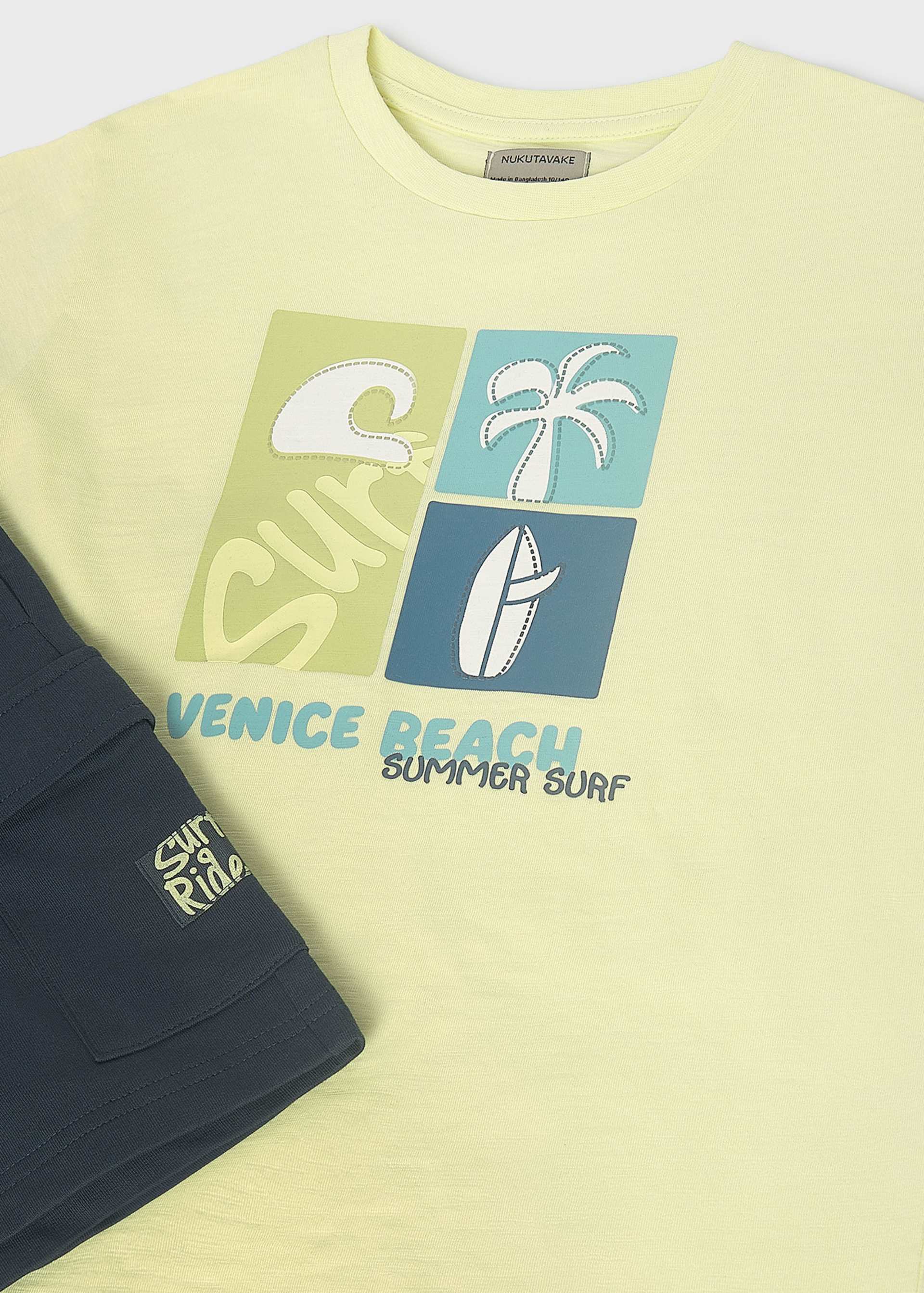 Boys' surf T-shirt and trousers set