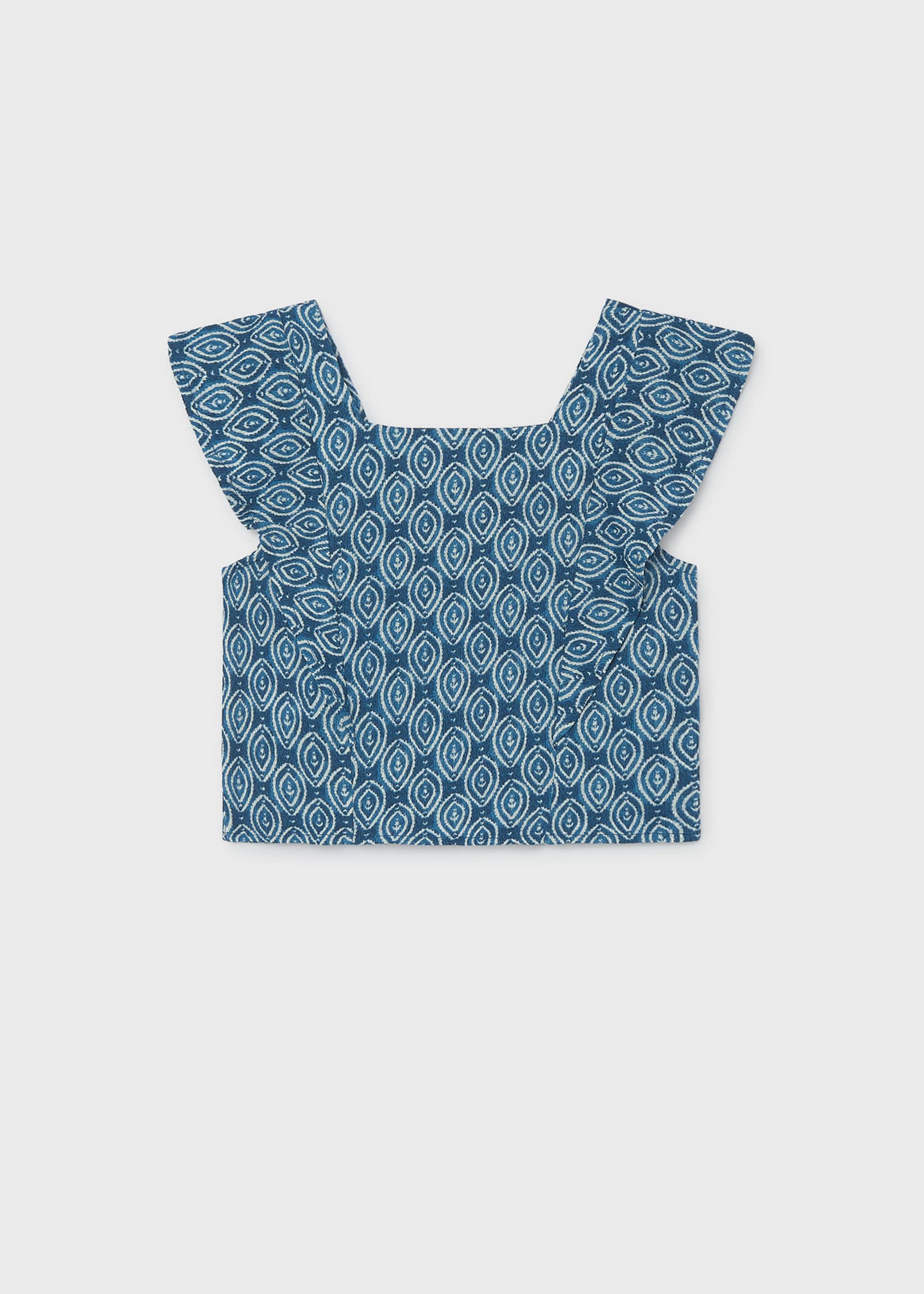 Girls' ruffled printed top