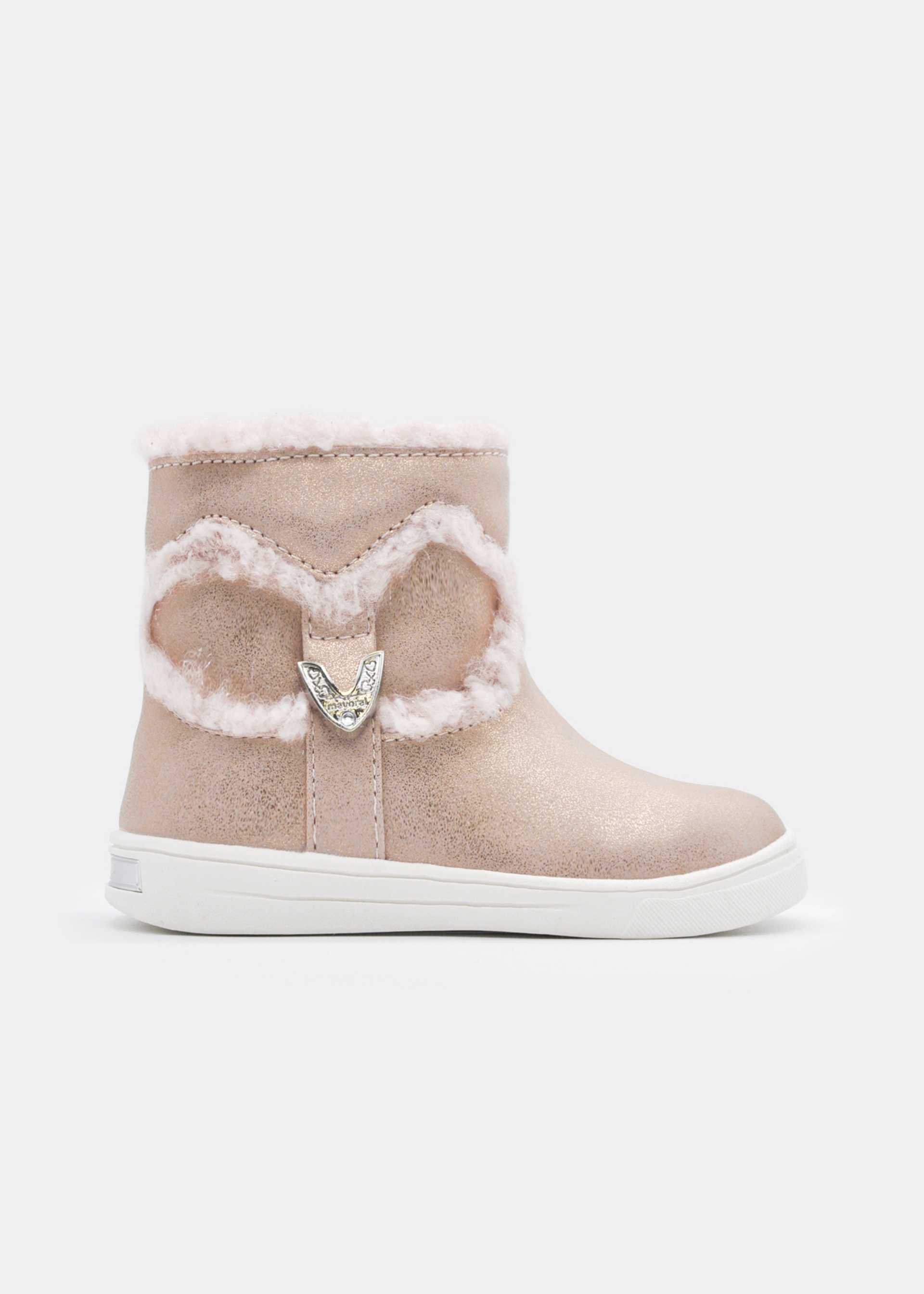 Bottines coeur en fourrure fille