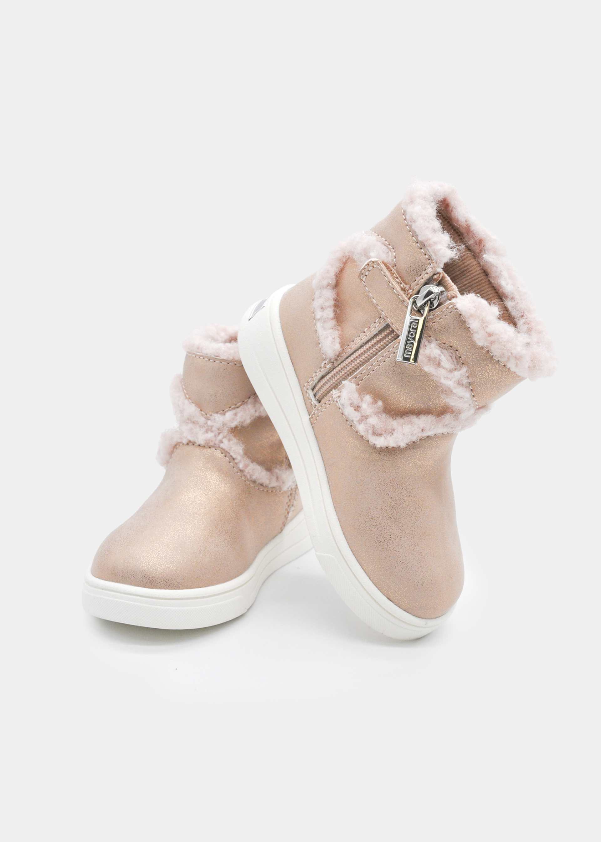 Bottines coeur en fourrure fille