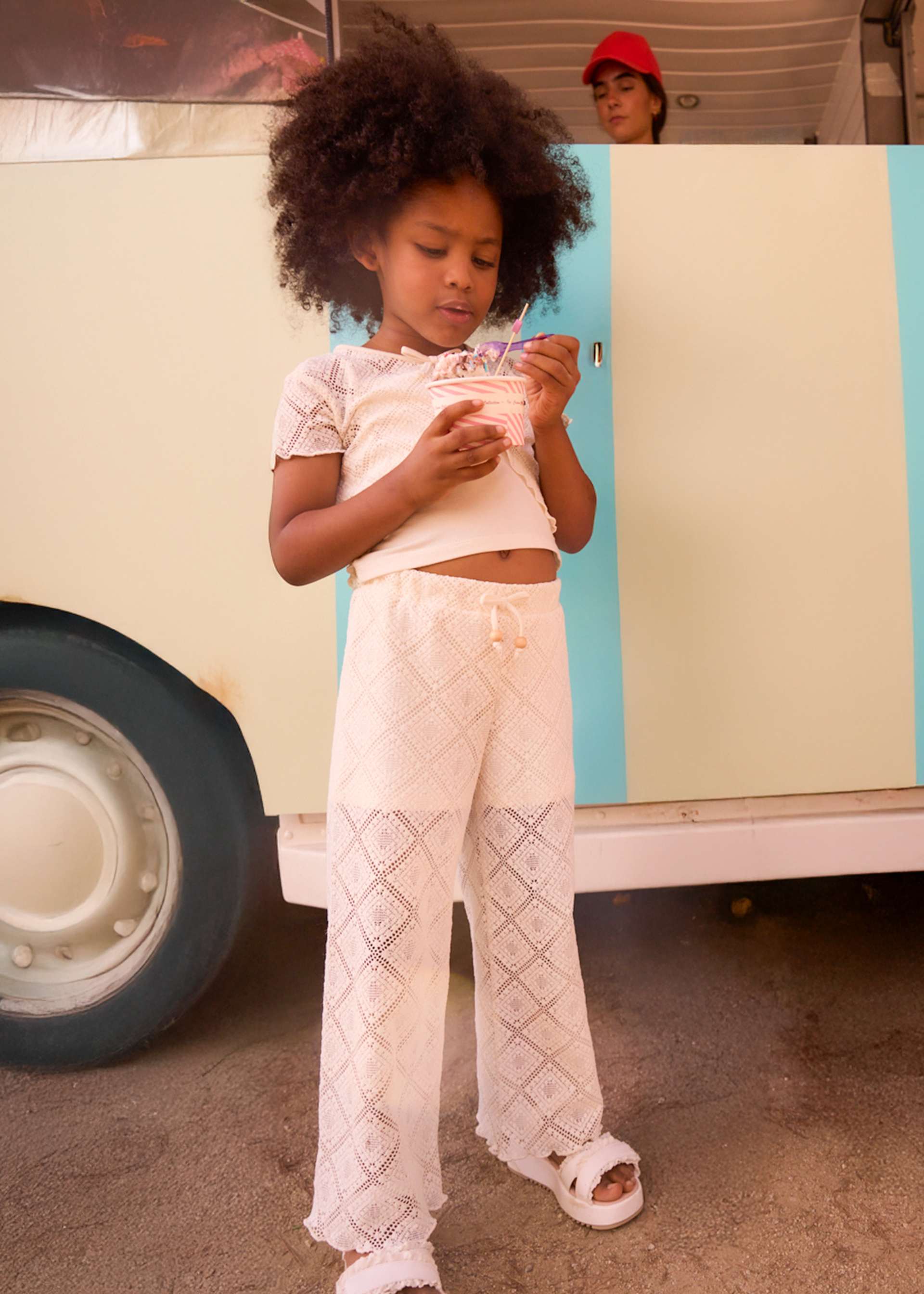 Girls' crochet long pants