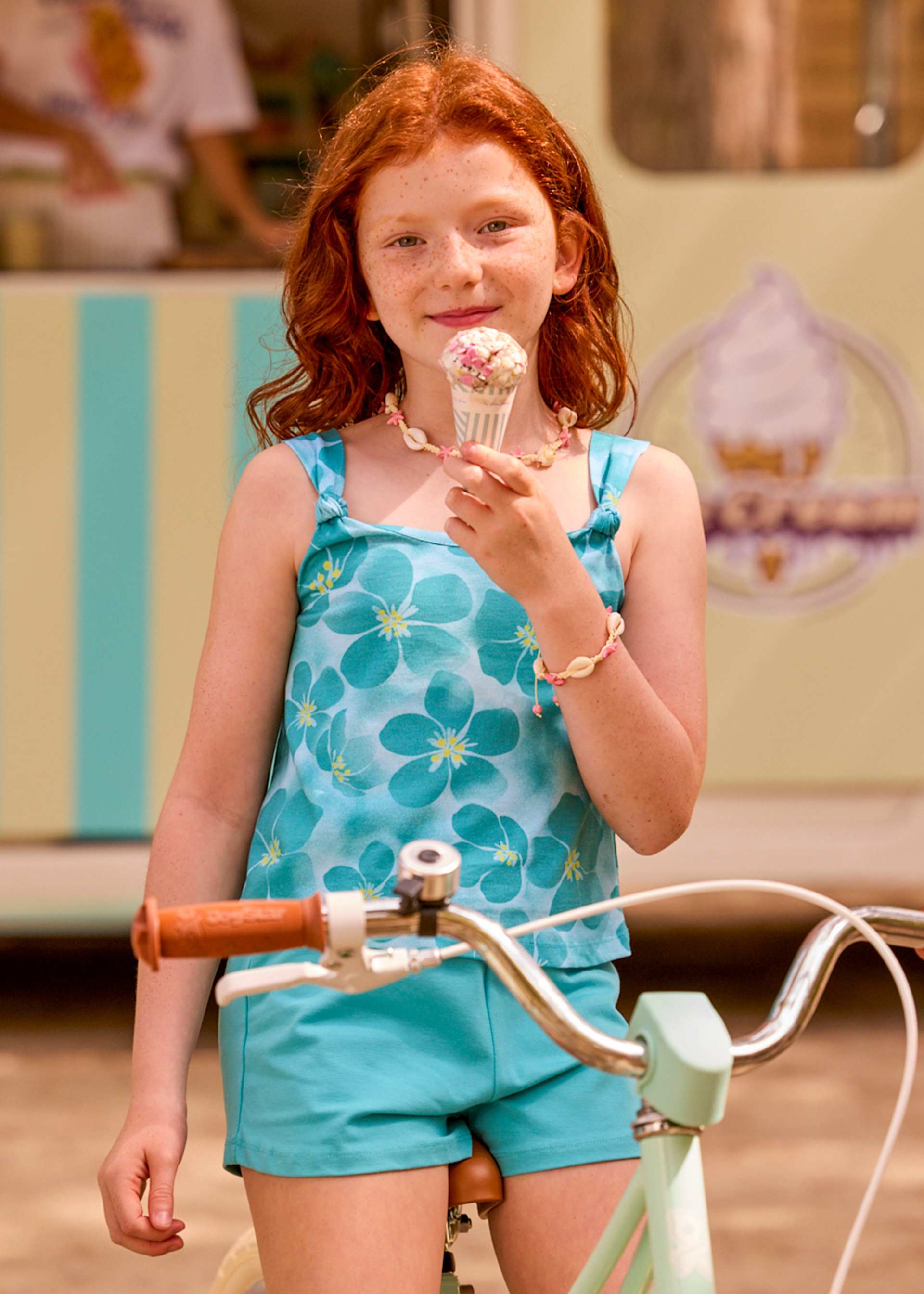 Set Shorts mit Träger-Shirt Teenager Printmotiv Mädchen