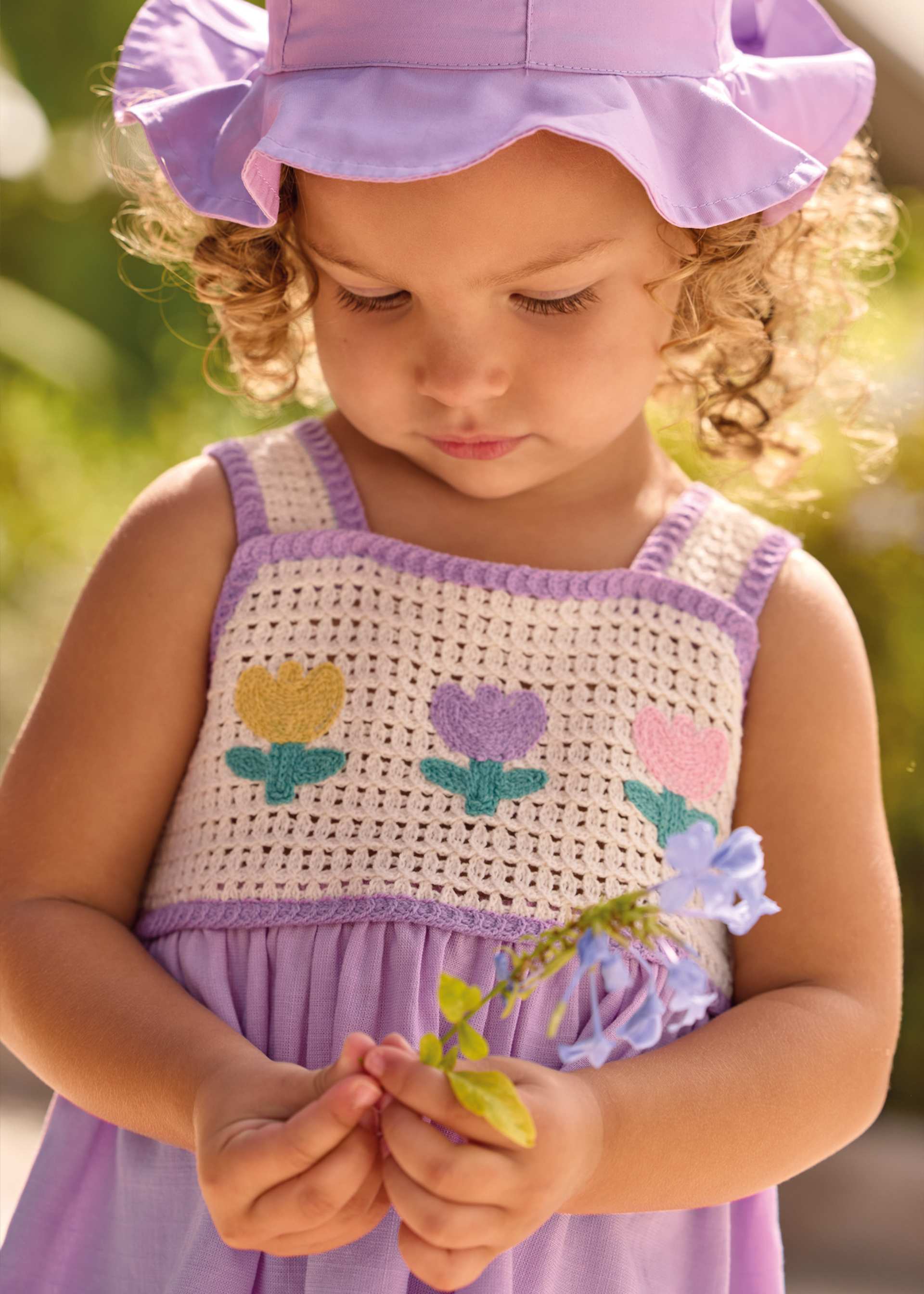 Vestido combinado crochê bebé
