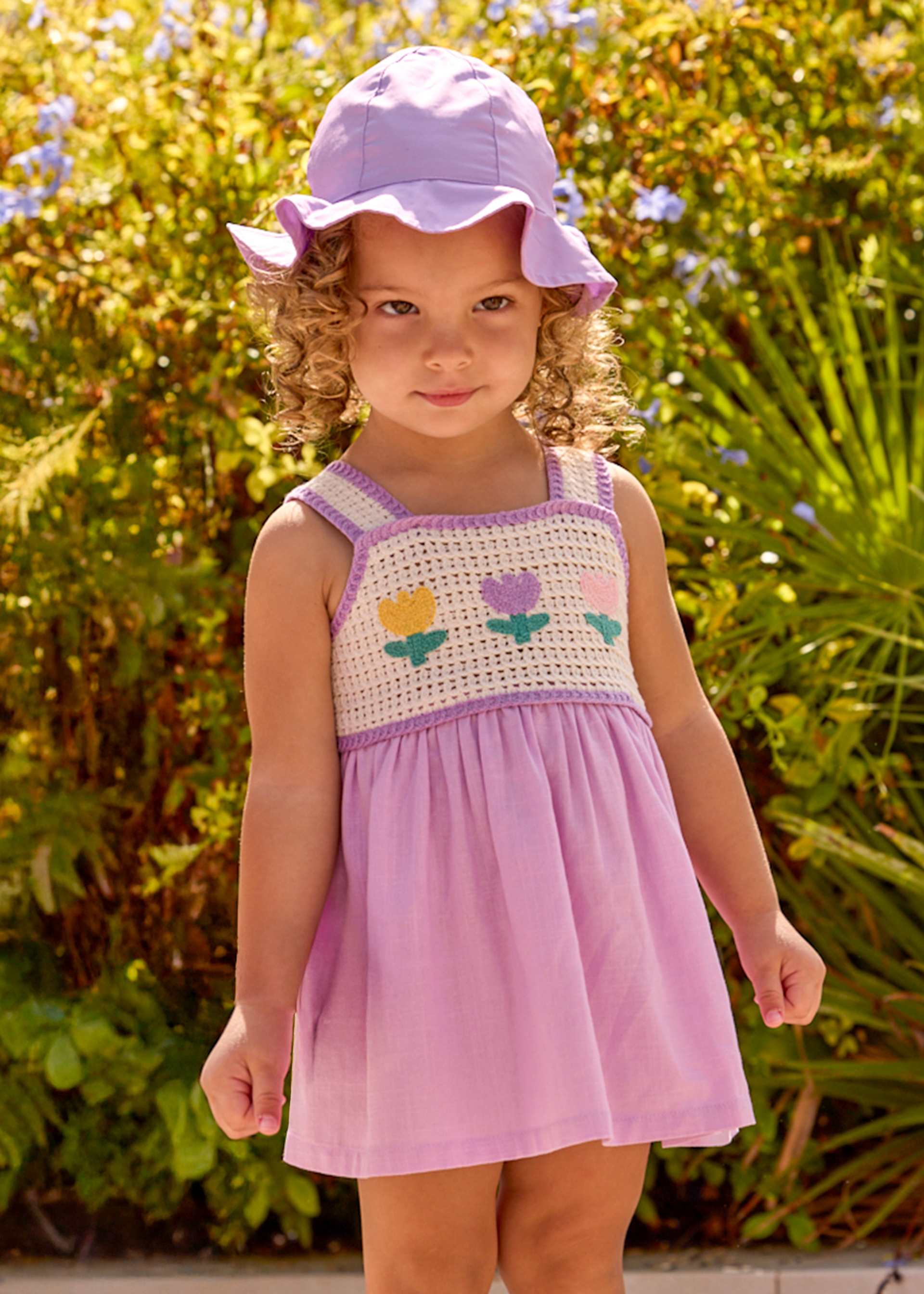 Vestido combinado crochê bebé