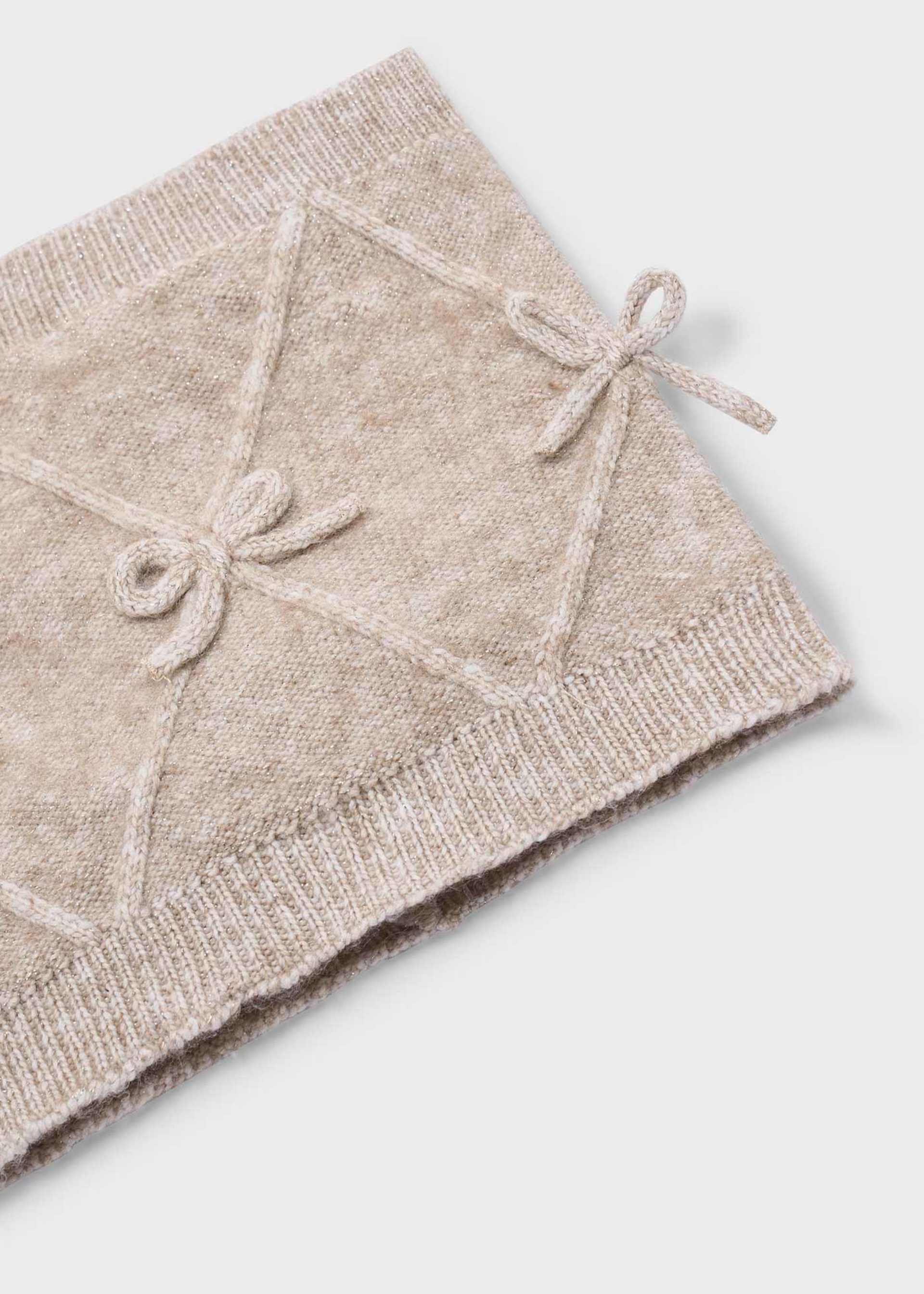 Girls' hat and scarf set with bow detail