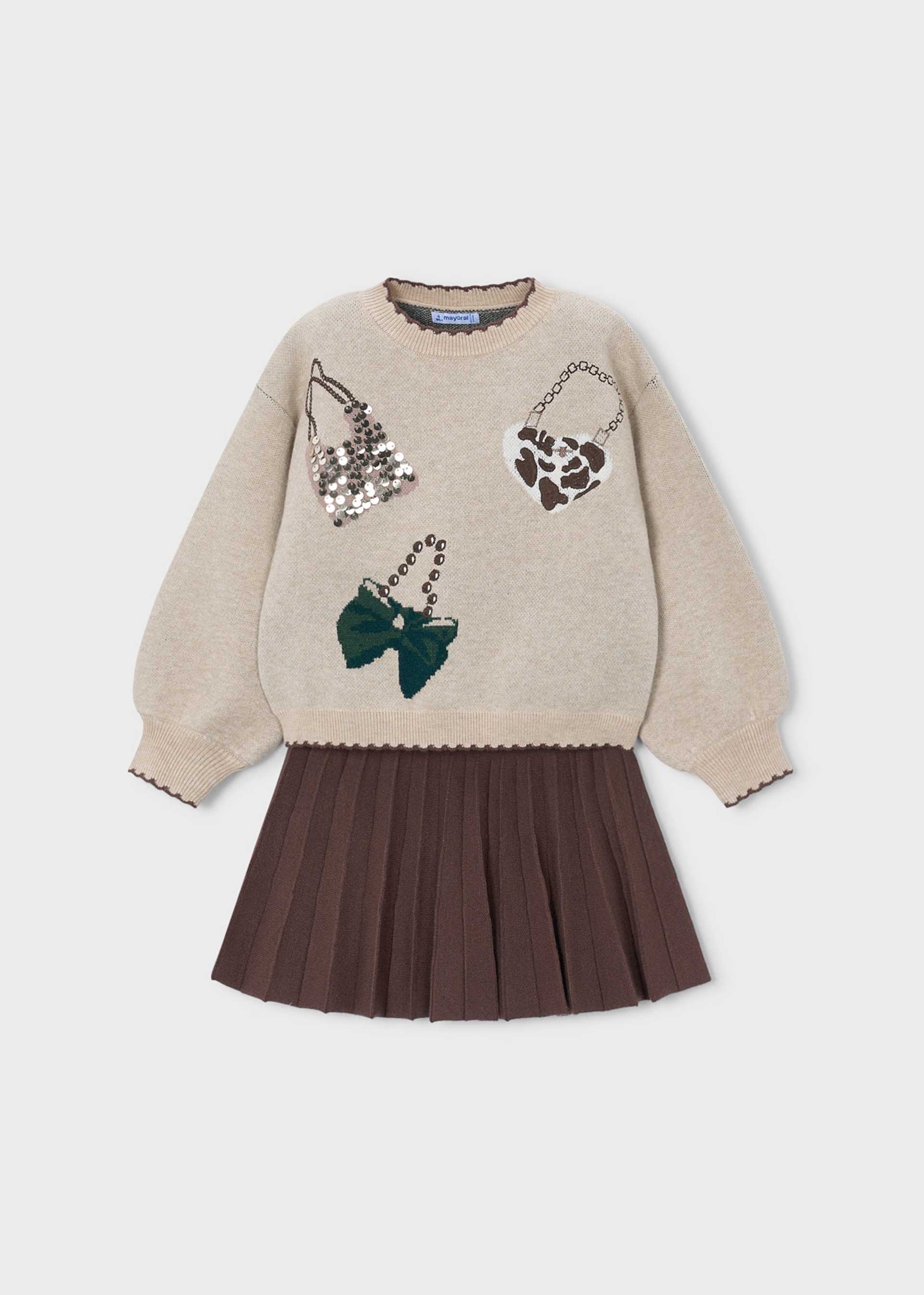 Completo gonna e maglione bambina