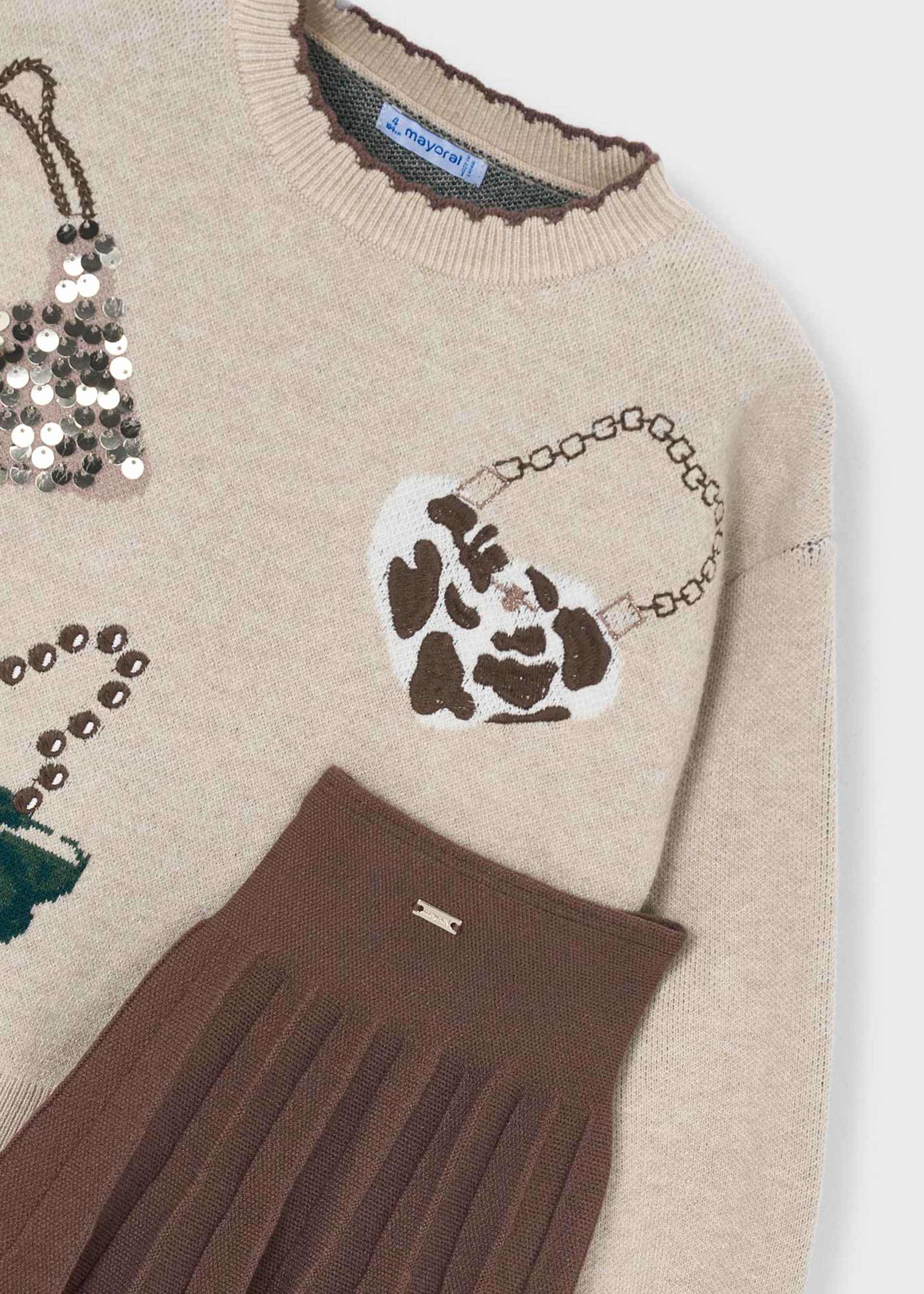 Completo gonna e maglione bambina