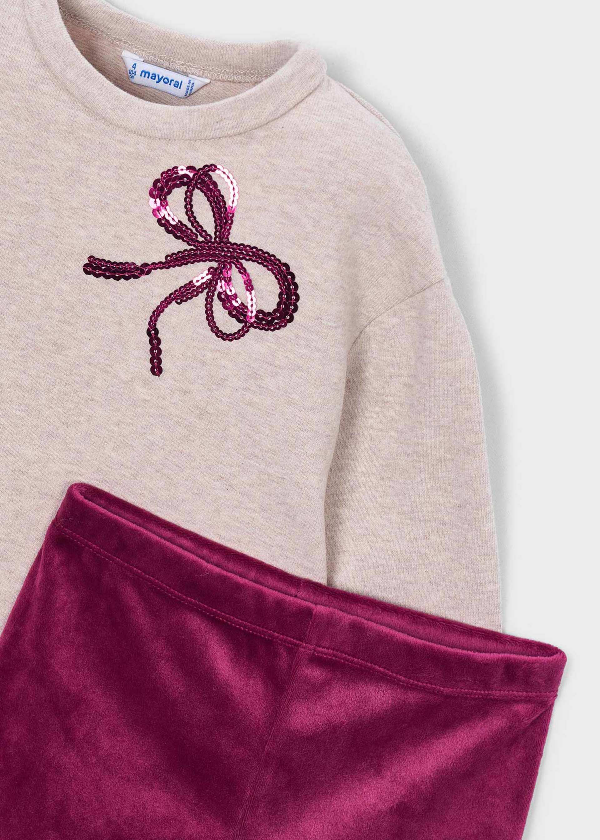 Conjunto legging y sudadera lazos niña